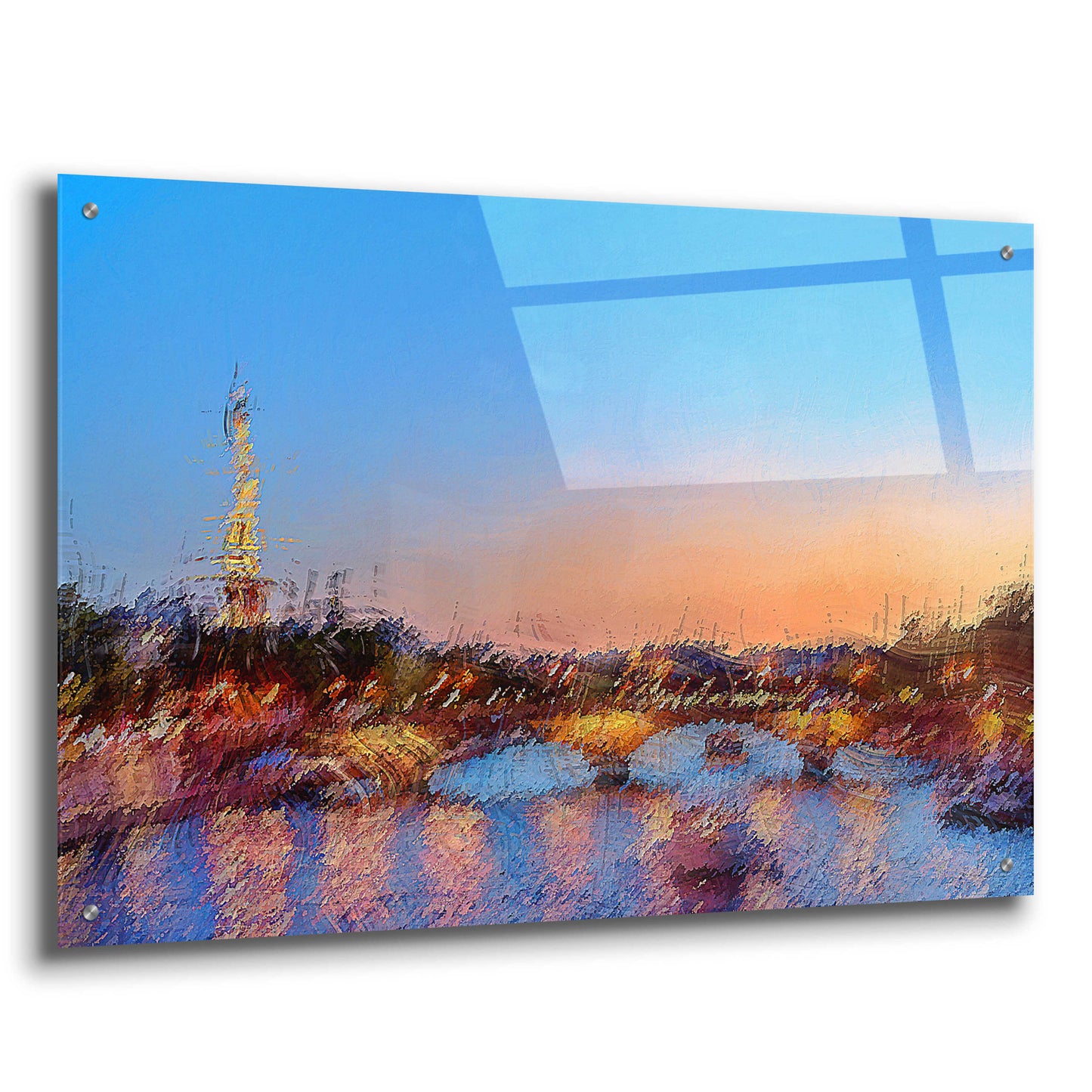 Epic Art 'Seine Eiffle Paris A' by David Manlove, Acrylic Glass Wall Art,36x24