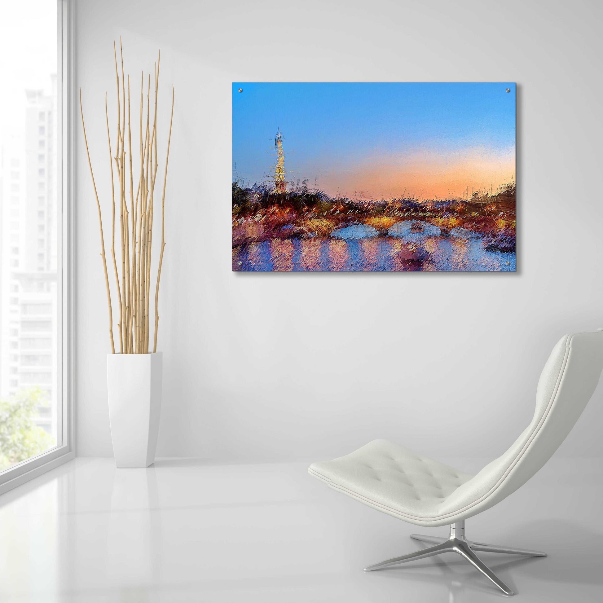 Epic Art 'Seine Eiffle Paris A' by David Manlove, Acrylic Glass Wall Art,36x24