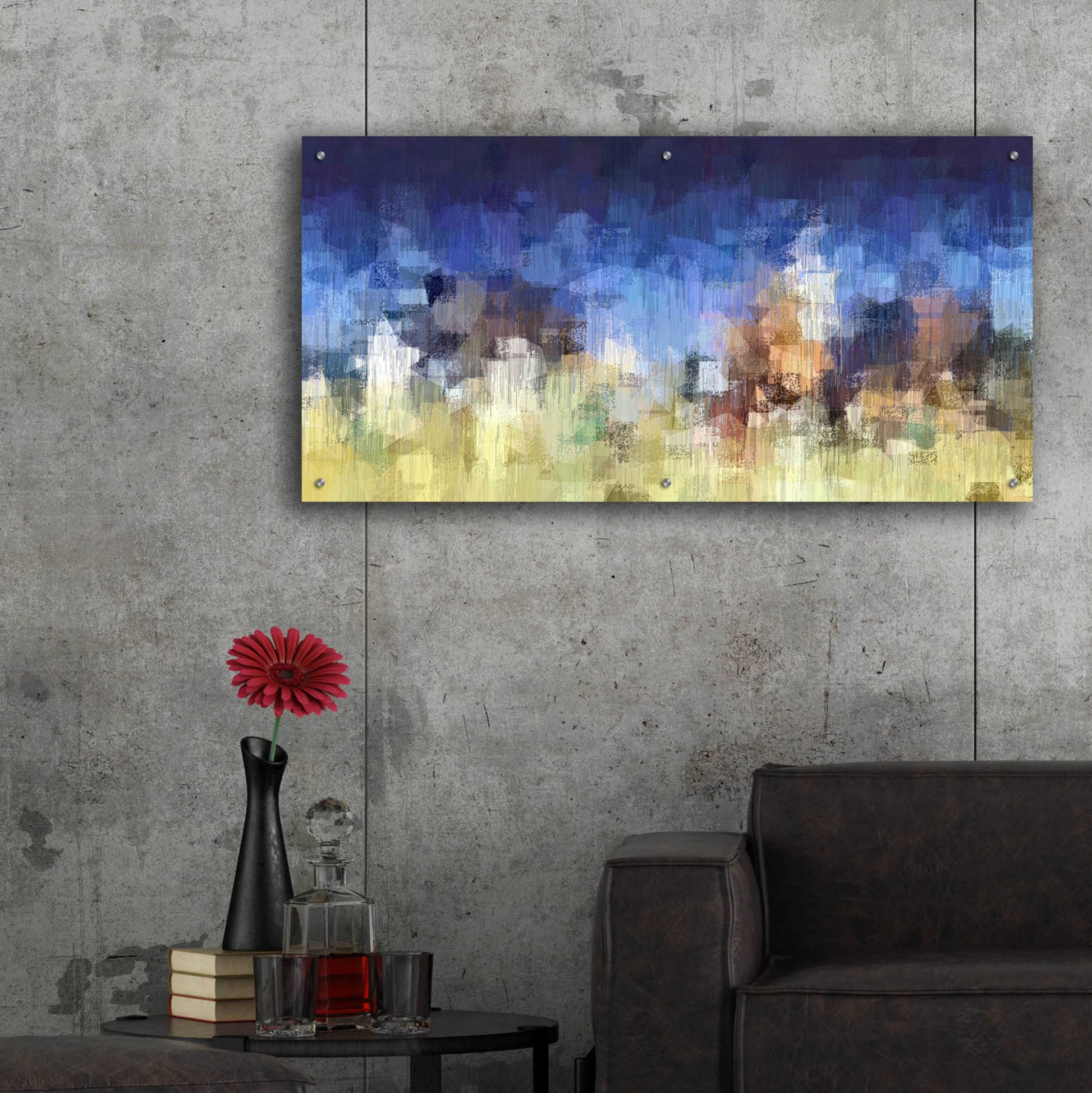 Epic Art 'My City Digital' by David Manlove, Acrylic Glass Wall Art,48x24