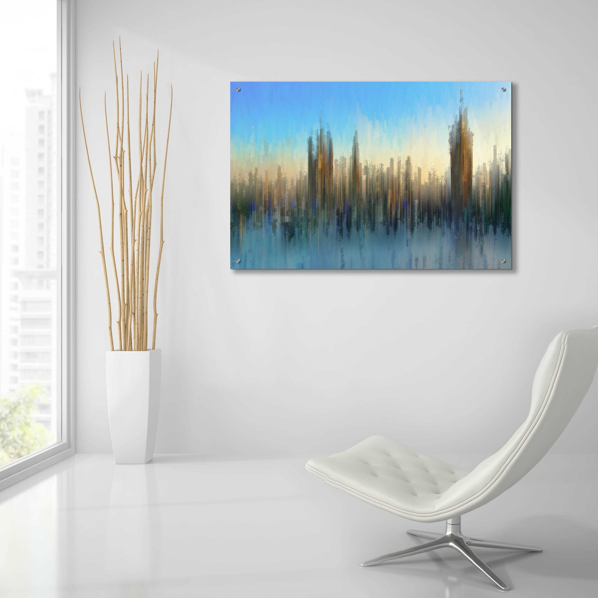 Epic Art 'PixelWestminster' by David Manlove, Acrylic Glass Wall Art,36x24