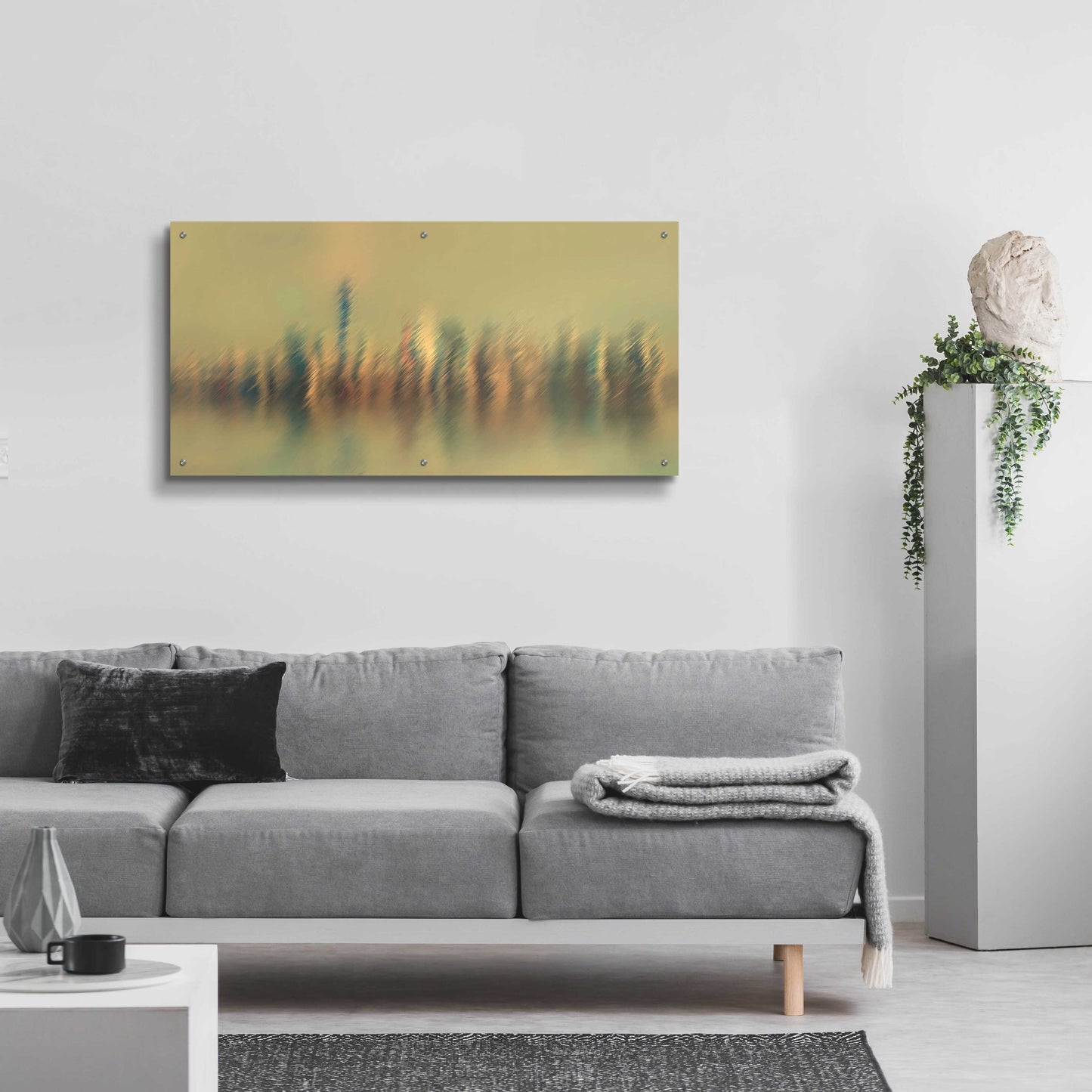 Epic Art 'New York Mist' by David Manlove, Acrylic Glass Wall Art,48x24