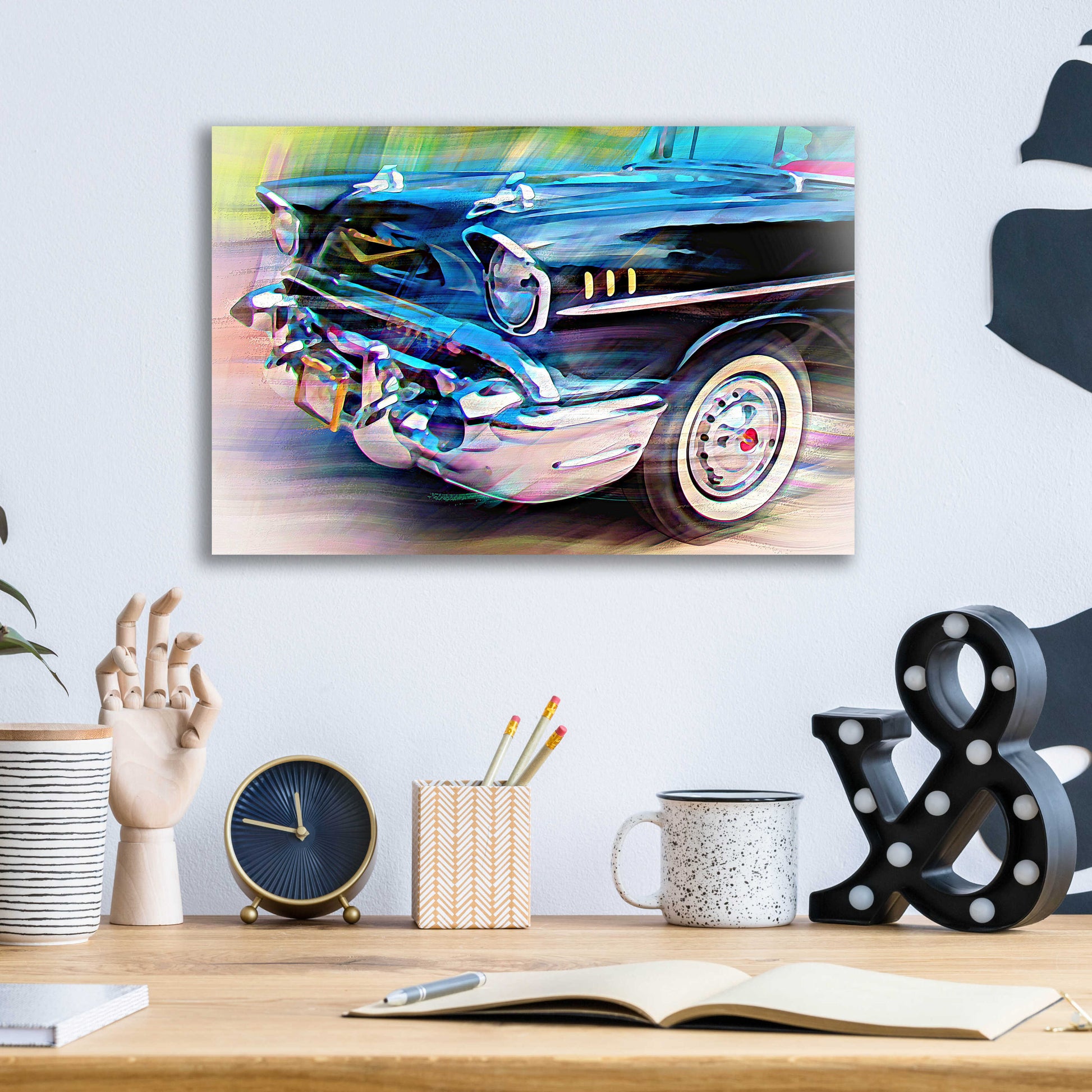 Epic Art '57 Chevy' by David Manlove, Acrylic Glass Wall Art,16x12