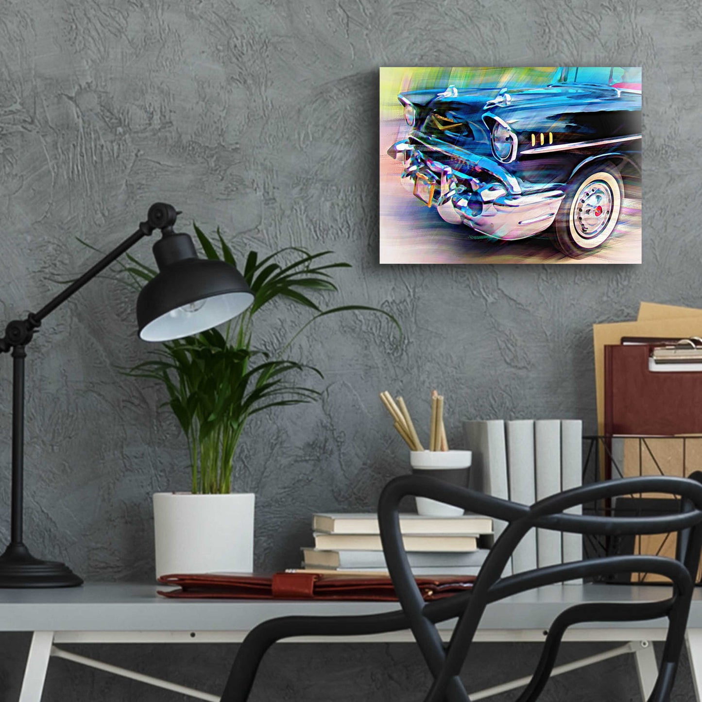 Epic Art '57 Chevy' by David Manlove, Acrylic Glass Wall Art,16x12