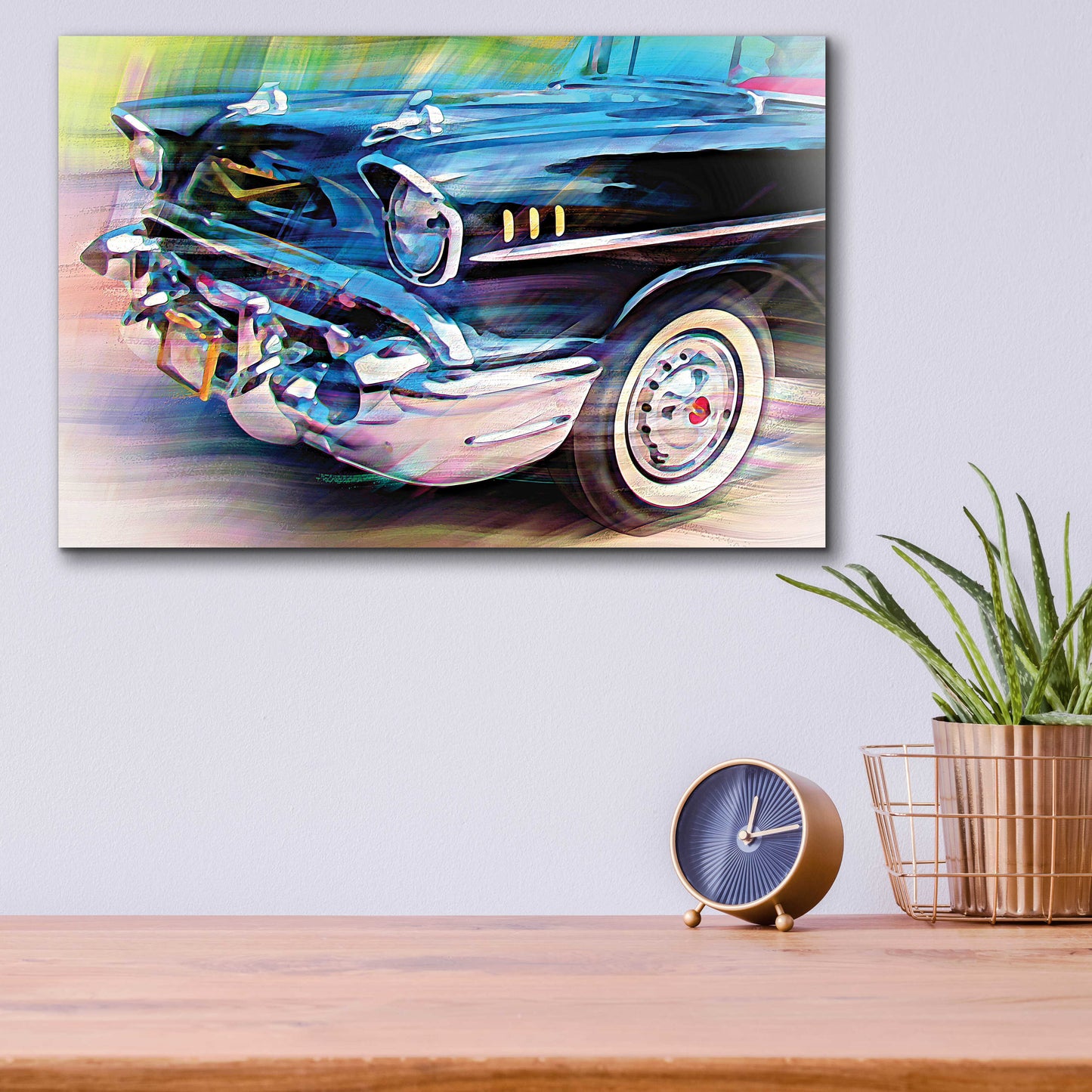 Epic Art '57 Chevy' by David Manlove, Acrylic Glass Wall Art,16x12