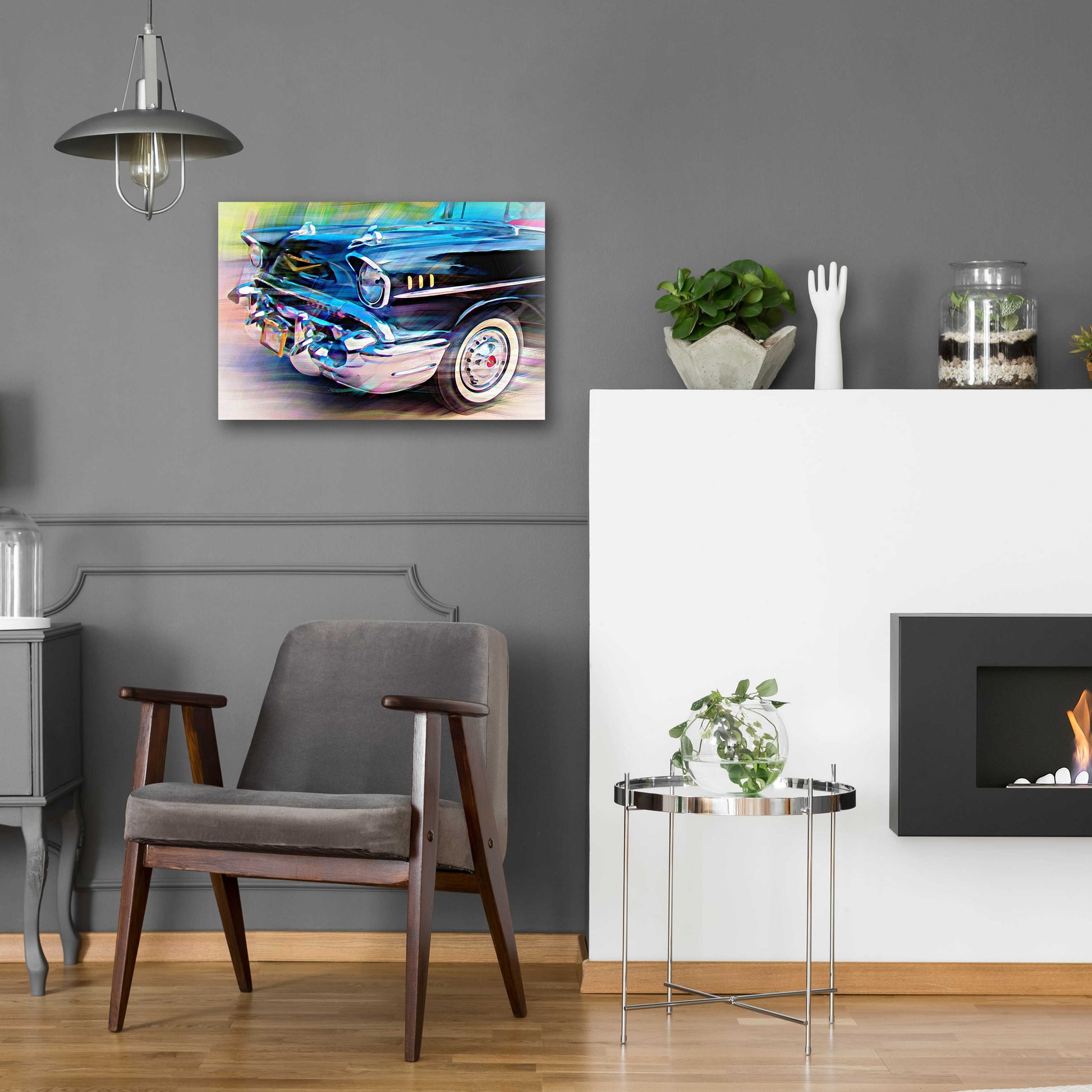 Epic Art '57 Chevy' by David Manlove, Acrylic Glass Wall Art,24x16