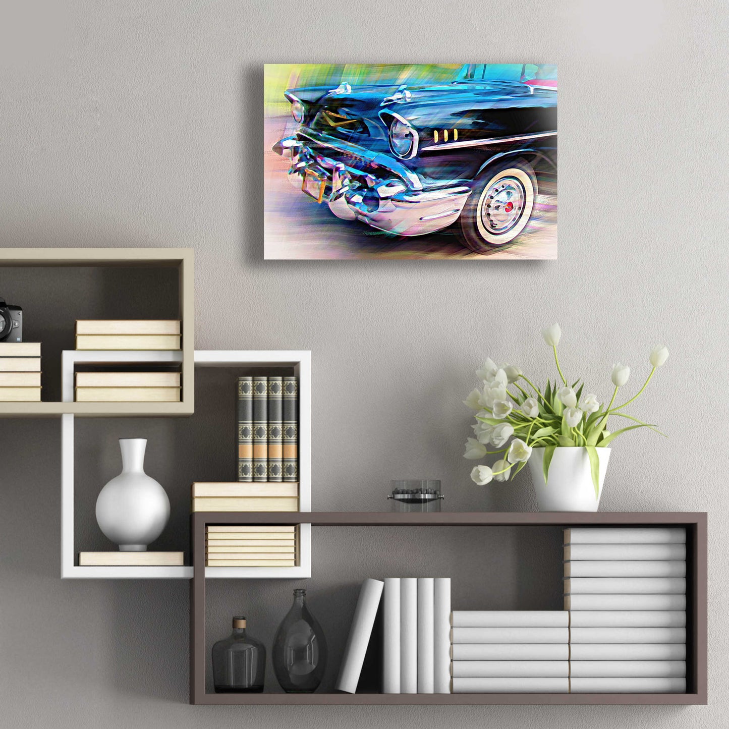 Epic Art '57 Chevy' by David Manlove, Acrylic Glass Wall Art,24x16