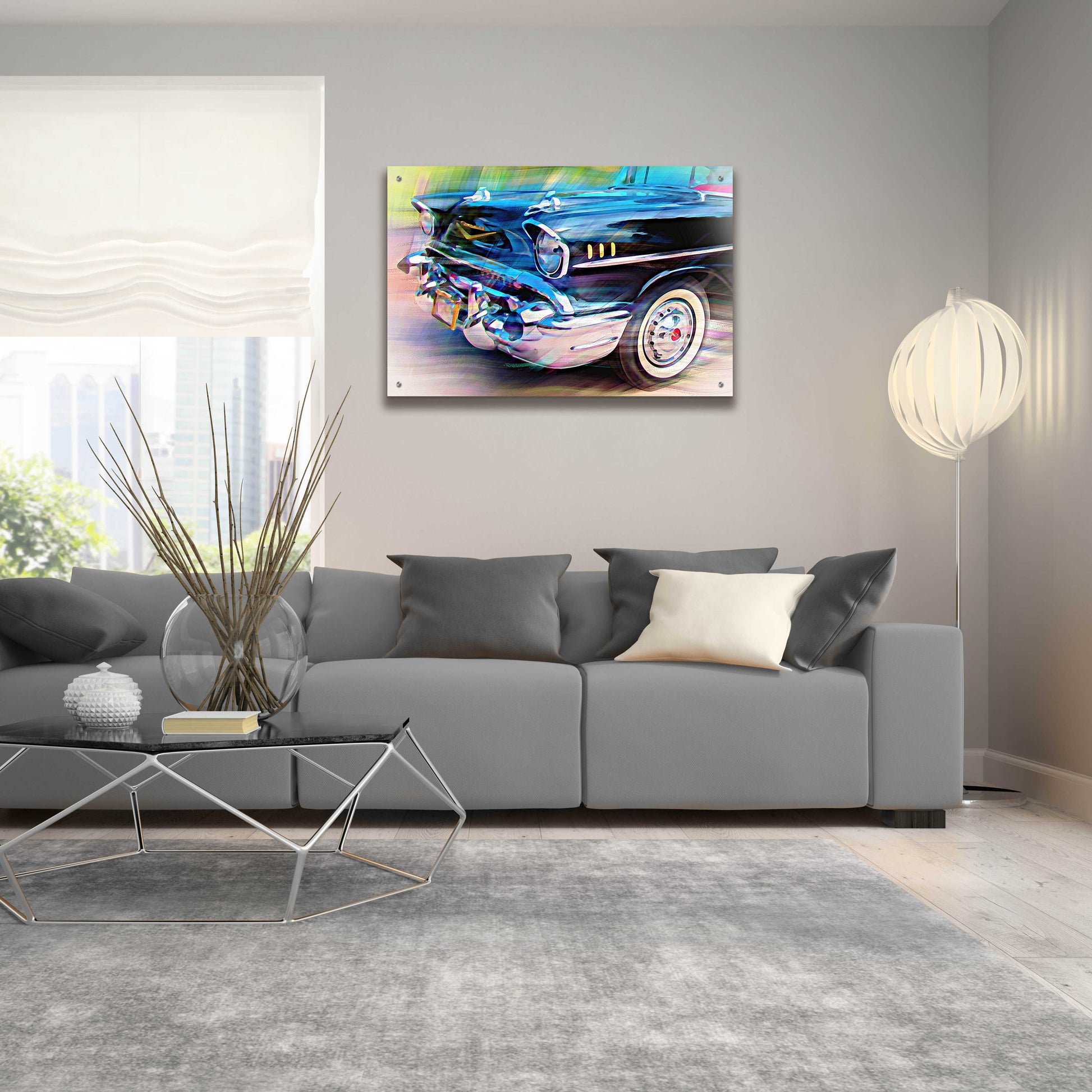 Epic Art '57 Chevy' by David Manlove, Acrylic Glass Wall Art,36x24