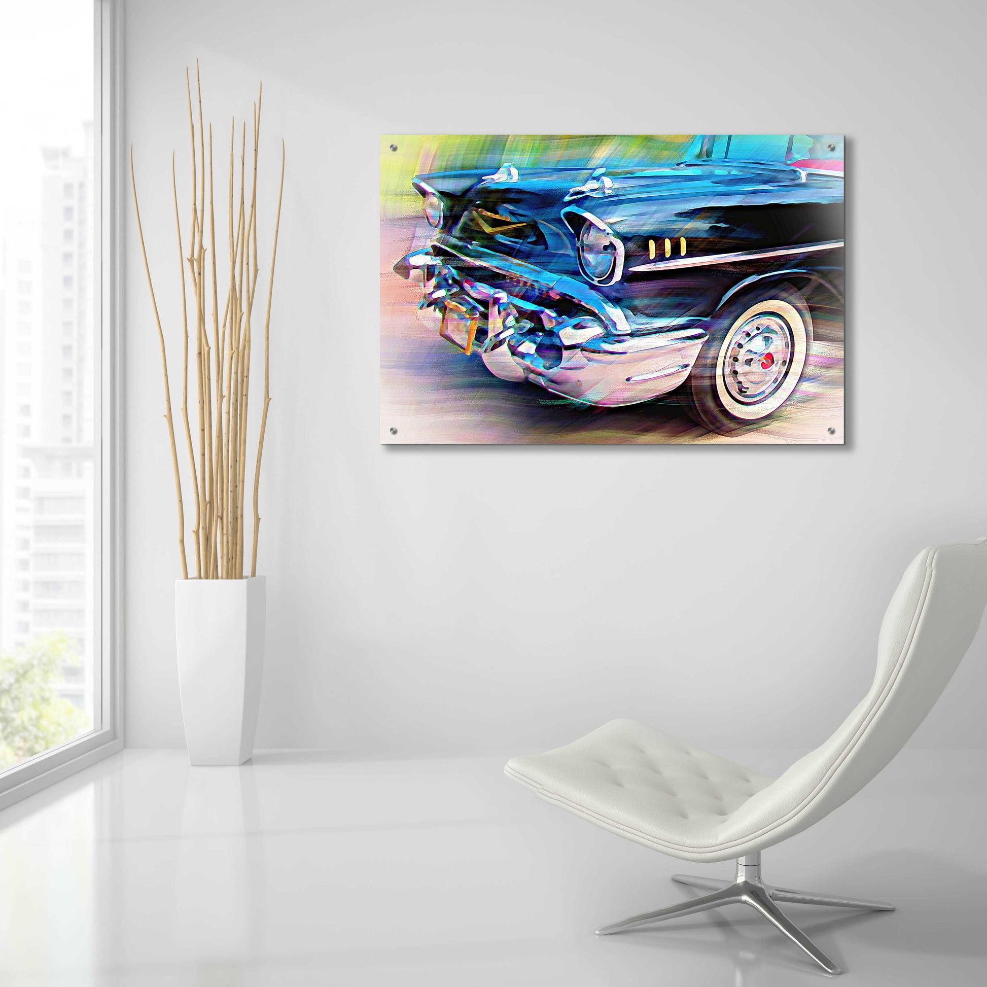 Epic Art '57 Chevy' by David Manlove, Acrylic Glass Wall Art,36x24