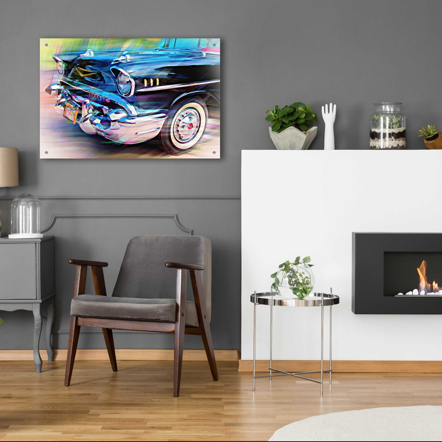 Epic Art '57 Chevy' by David Manlove, Acrylic Glass Wall Art,36x24