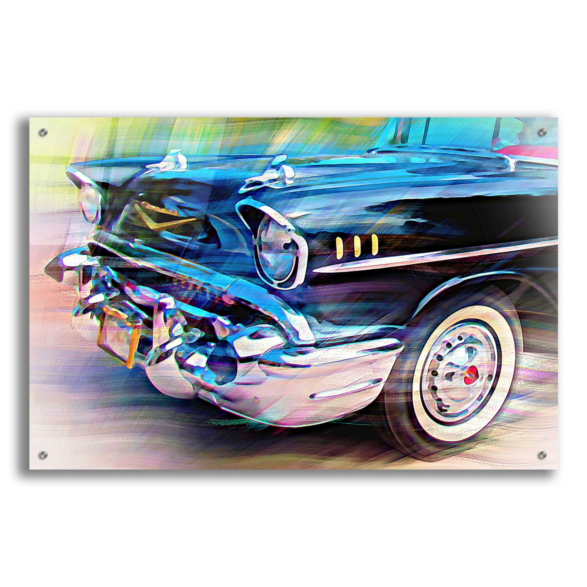 Epic Art '57 Chevy' by David Manlove, Acrylic Glass Wall Art,36x24