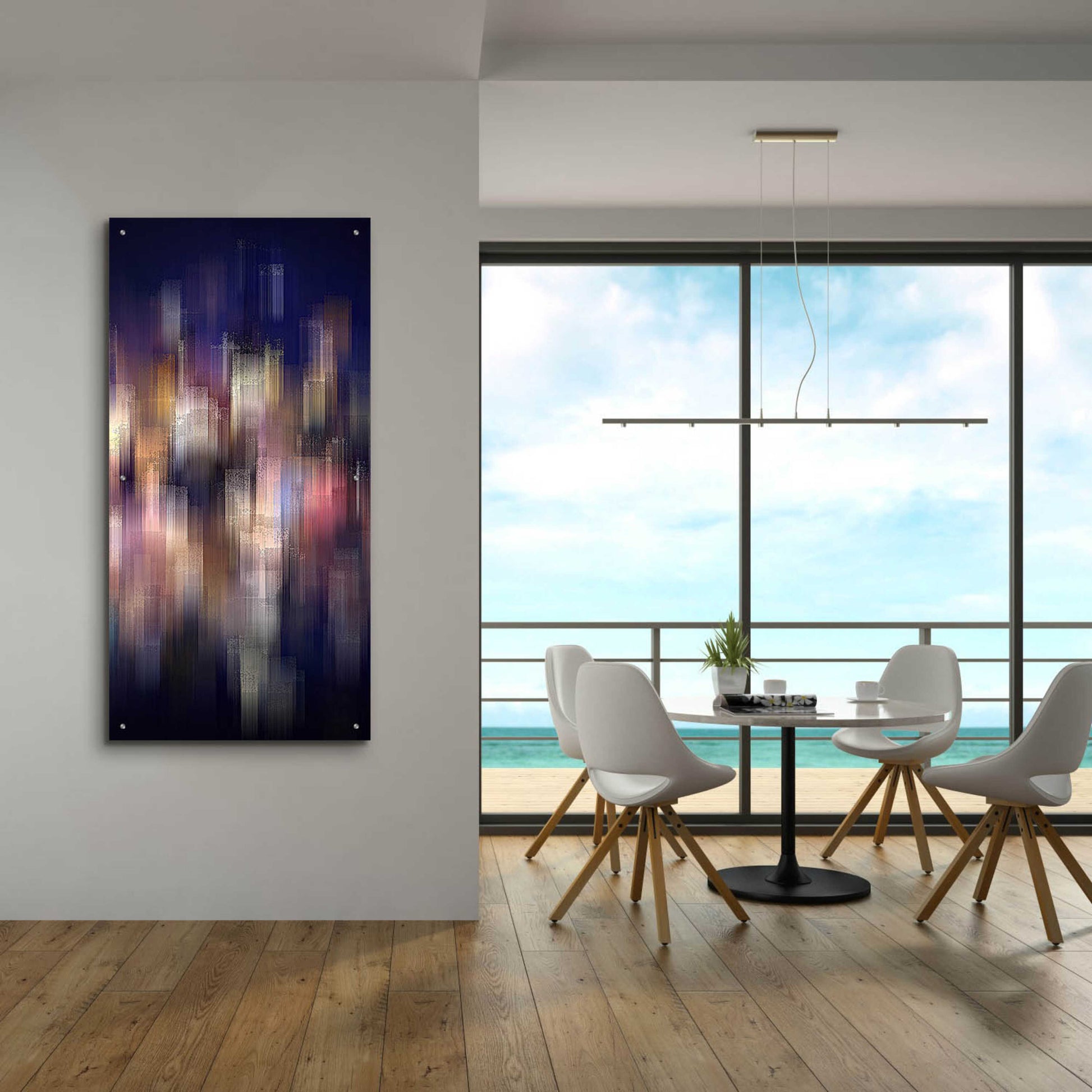 Epic Art 'City on the Water' by David Manlove, Acrylic Glass Wall Art,24x48