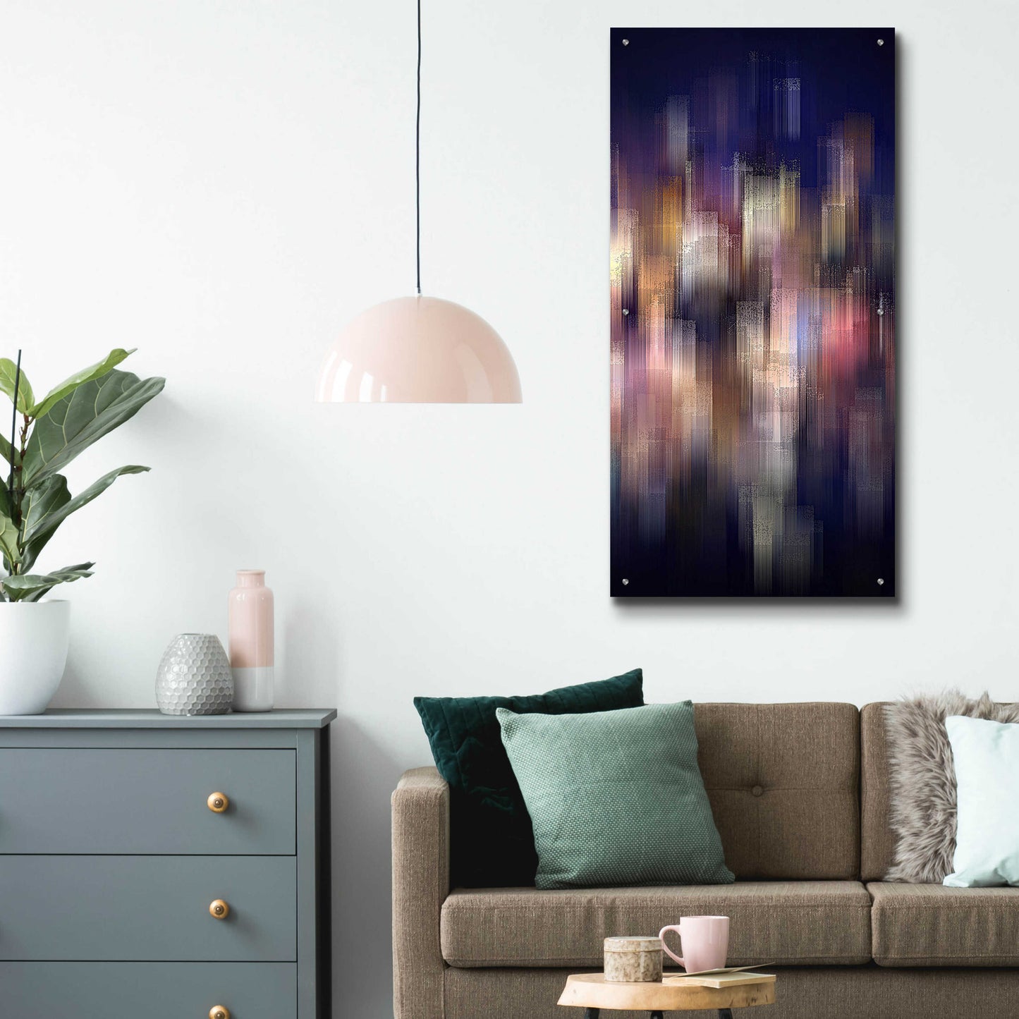 Epic Art 'City on the Water' by David Manlove, Acrylic Glass Wall Art,24x48