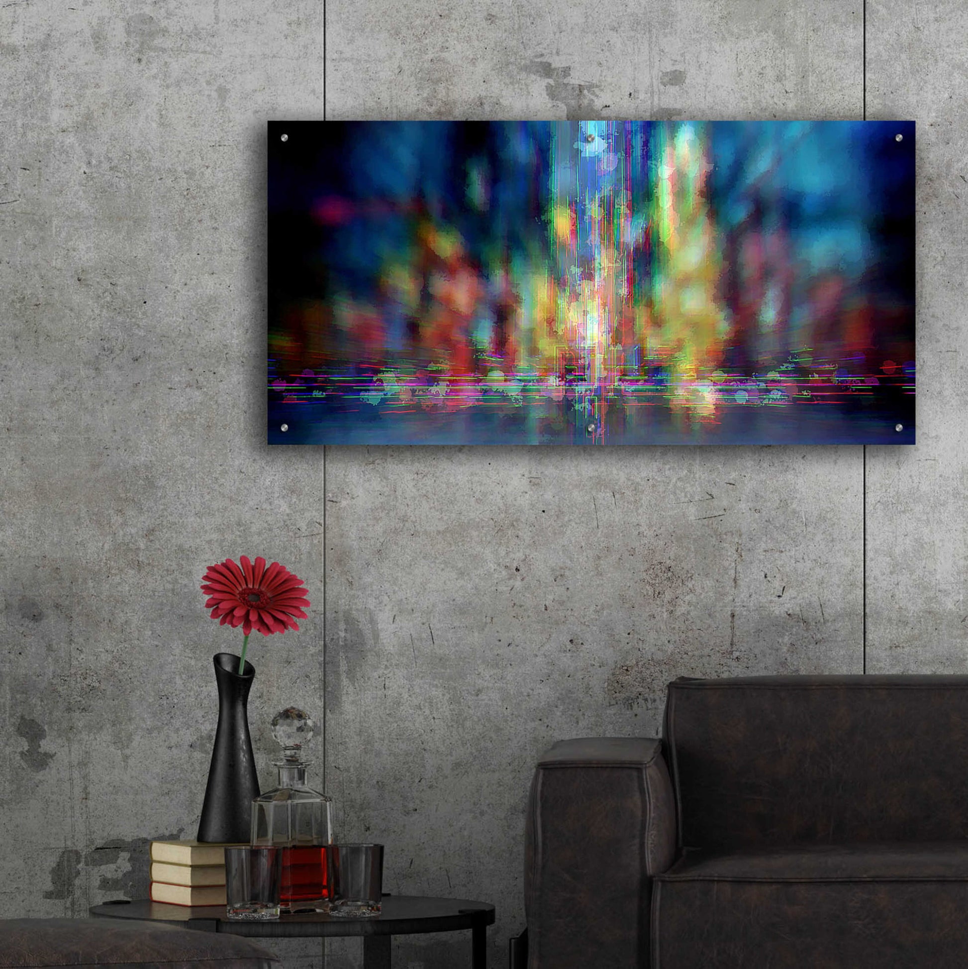 Epic Art 'Neon Jungle' by David Manlove, Acrylic Glass Wall Art,48x24