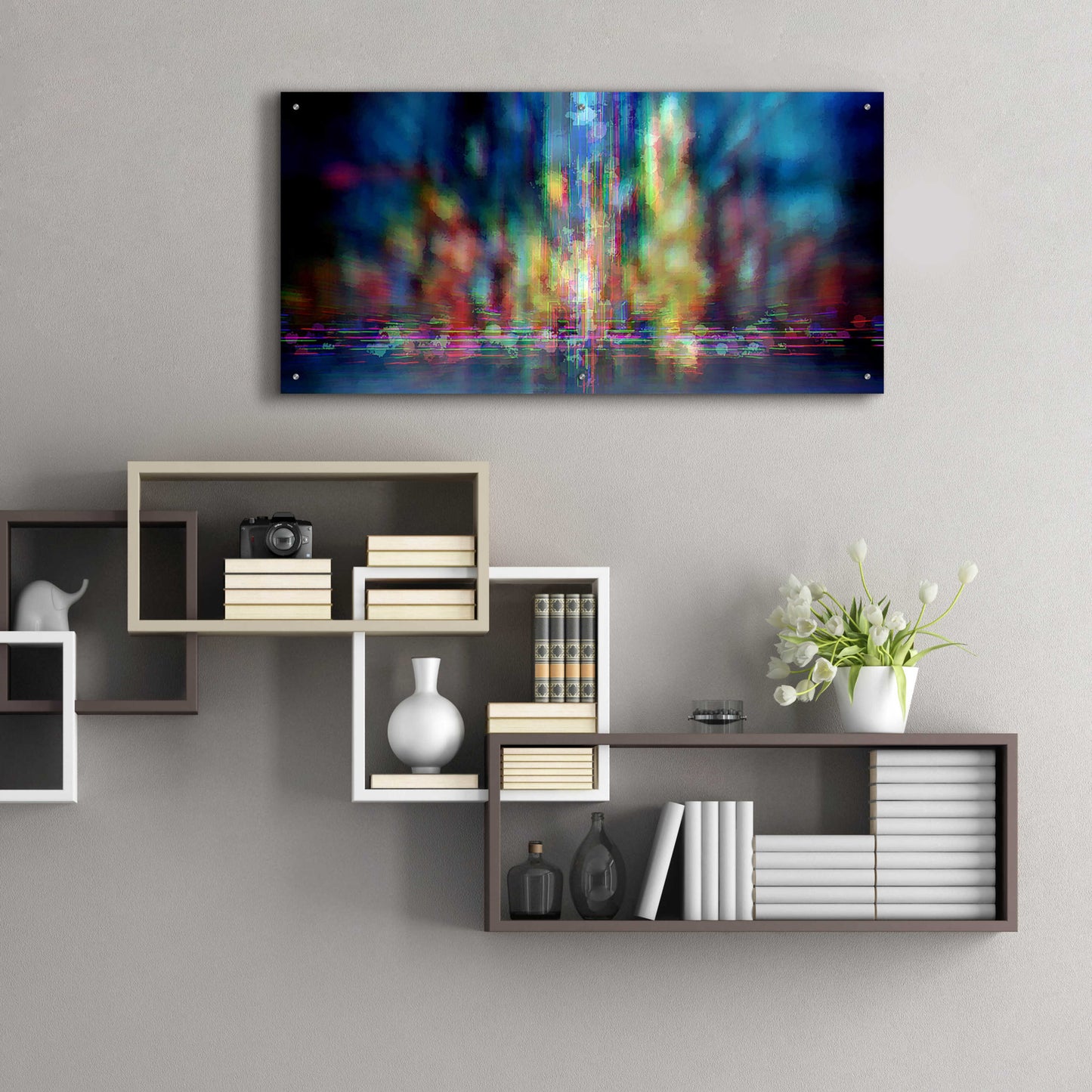 Epic Art 'Neon Jungle' by David Manlove, Acrylic Glass Wall Art,48x24