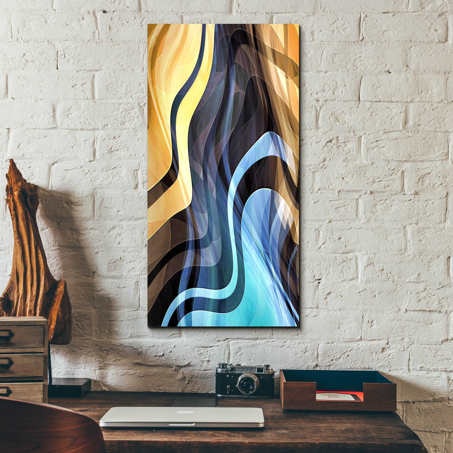 Epic Art 'Vaporizing Gold' by David Manlove, Acrylic Glass Wall Art,12x24