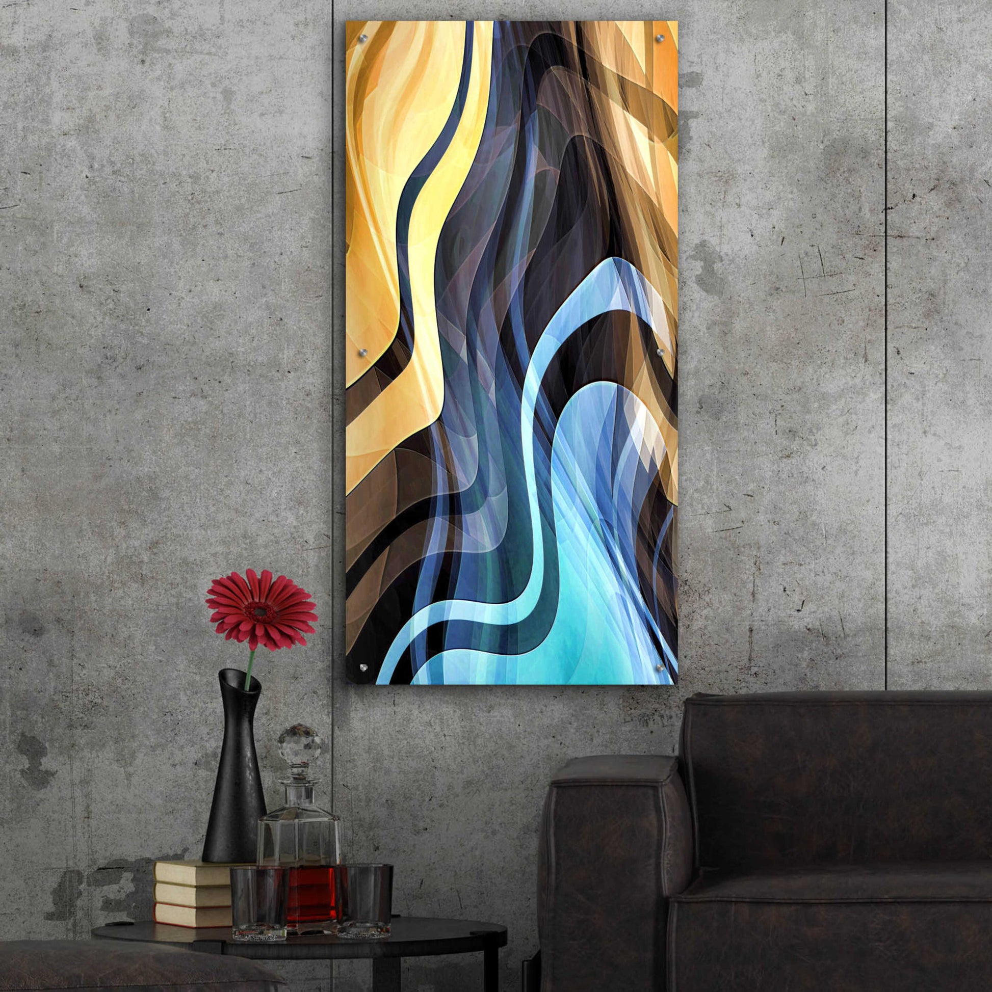 Epic Art 'Vaporizing Gold' by David Manlove, Acrylic Glass Wall Art,24x48