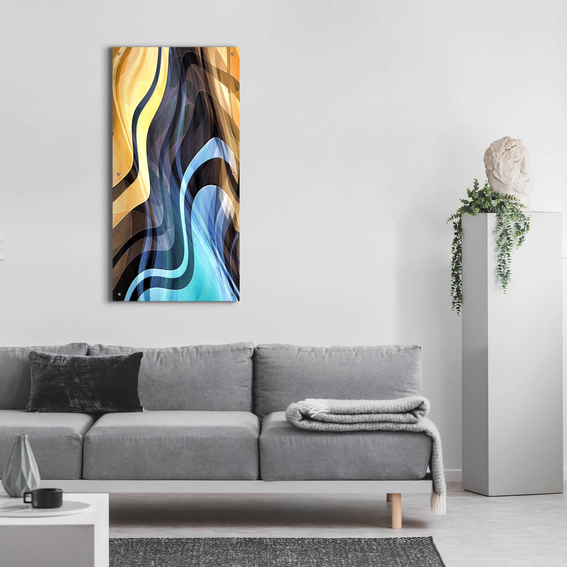 Epic Art 'Vaporizing Gold' by David Manlove, Acrylic Glass Wall Art,24x48