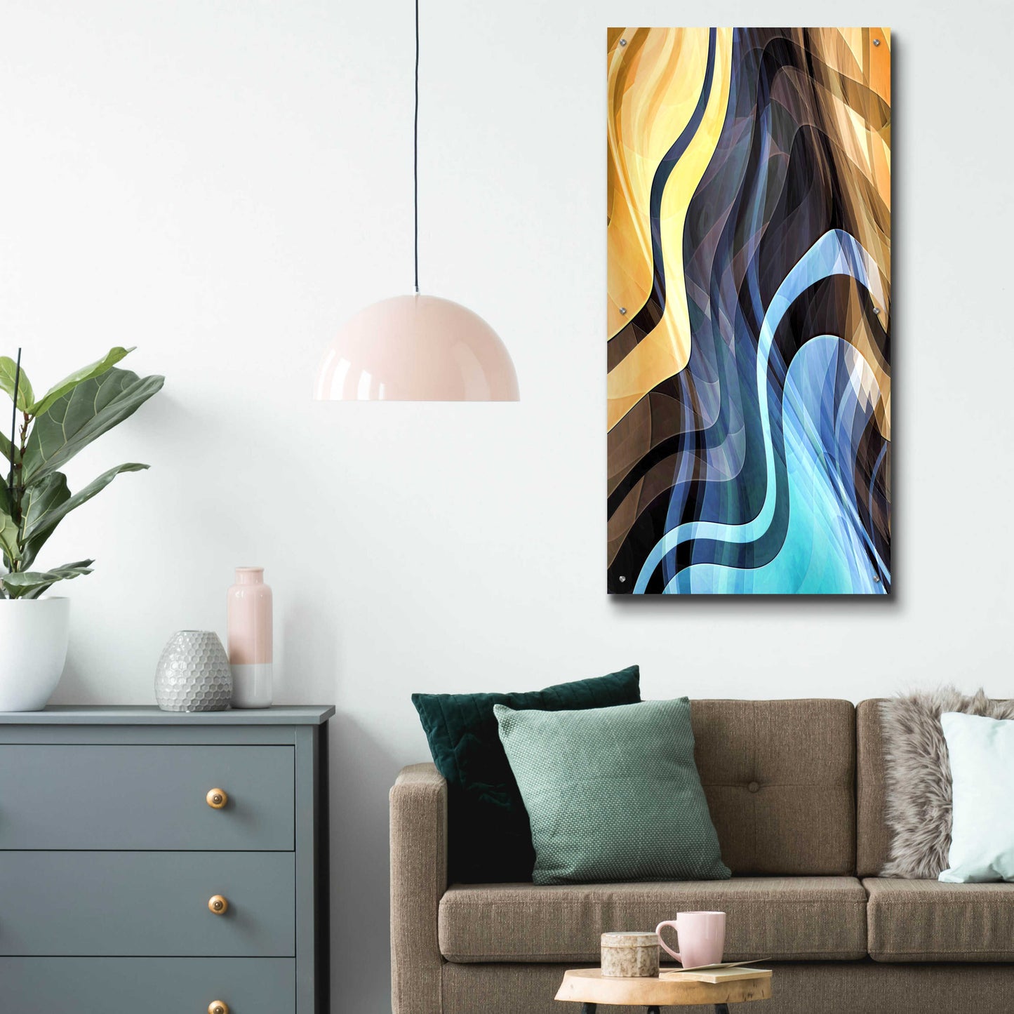 Epic Art 'Vaporizing Gold' by David Manlove, Acrylic Glass Wall Art,24x48