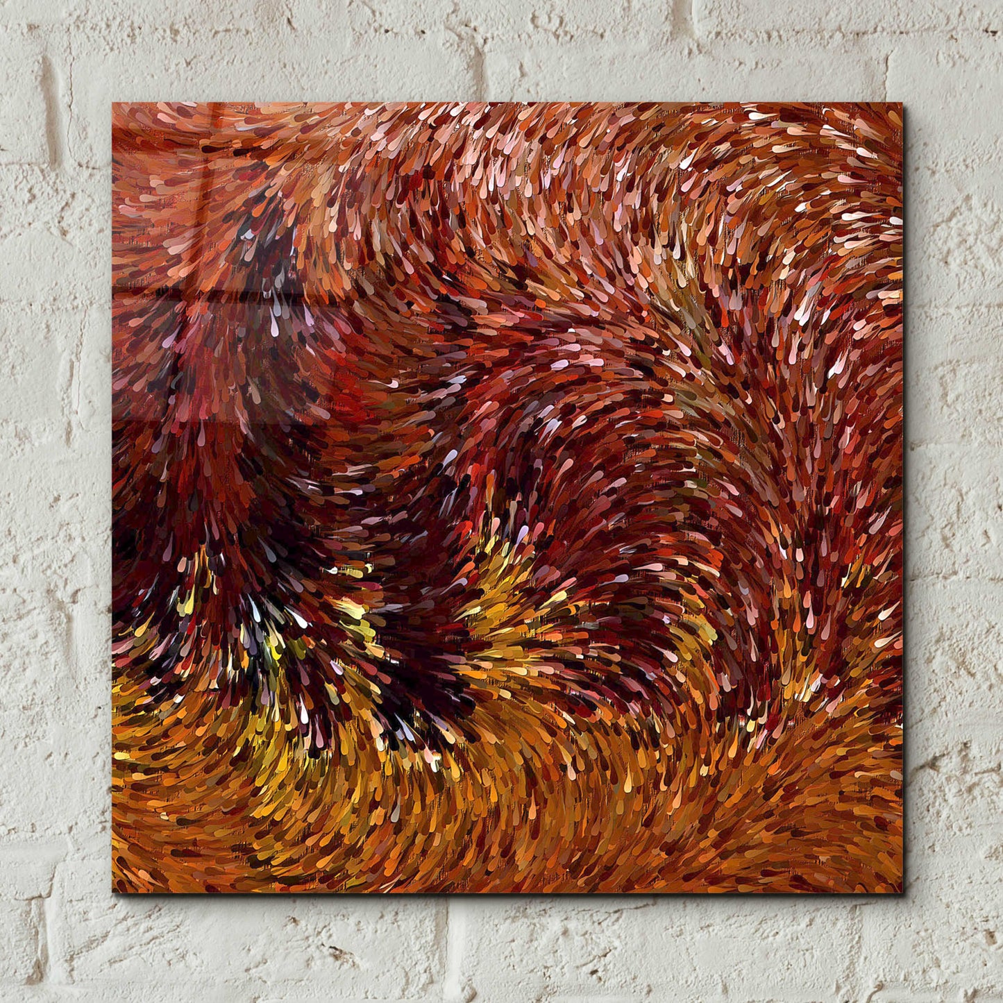 Epic Art 'Fall on Fire' by David Manlove, Acrylic Glass Wall Art,12x12