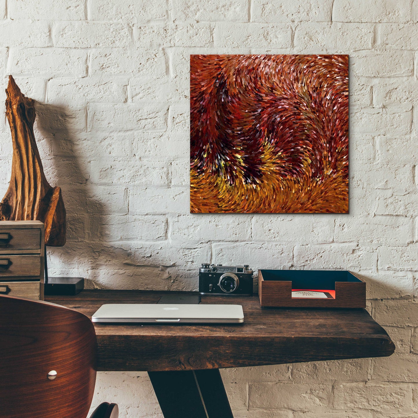 Epic Art 'Fall on Fire' by David Manlove, Acrylic Glass Wall Art,12x12