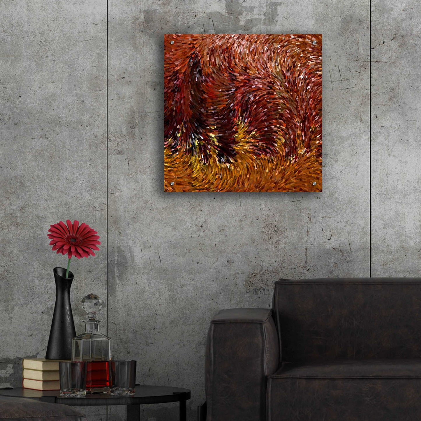 Epic Art 'Fall on Fire' by David Manlove, Acrylic Glass Wall Art,24x24