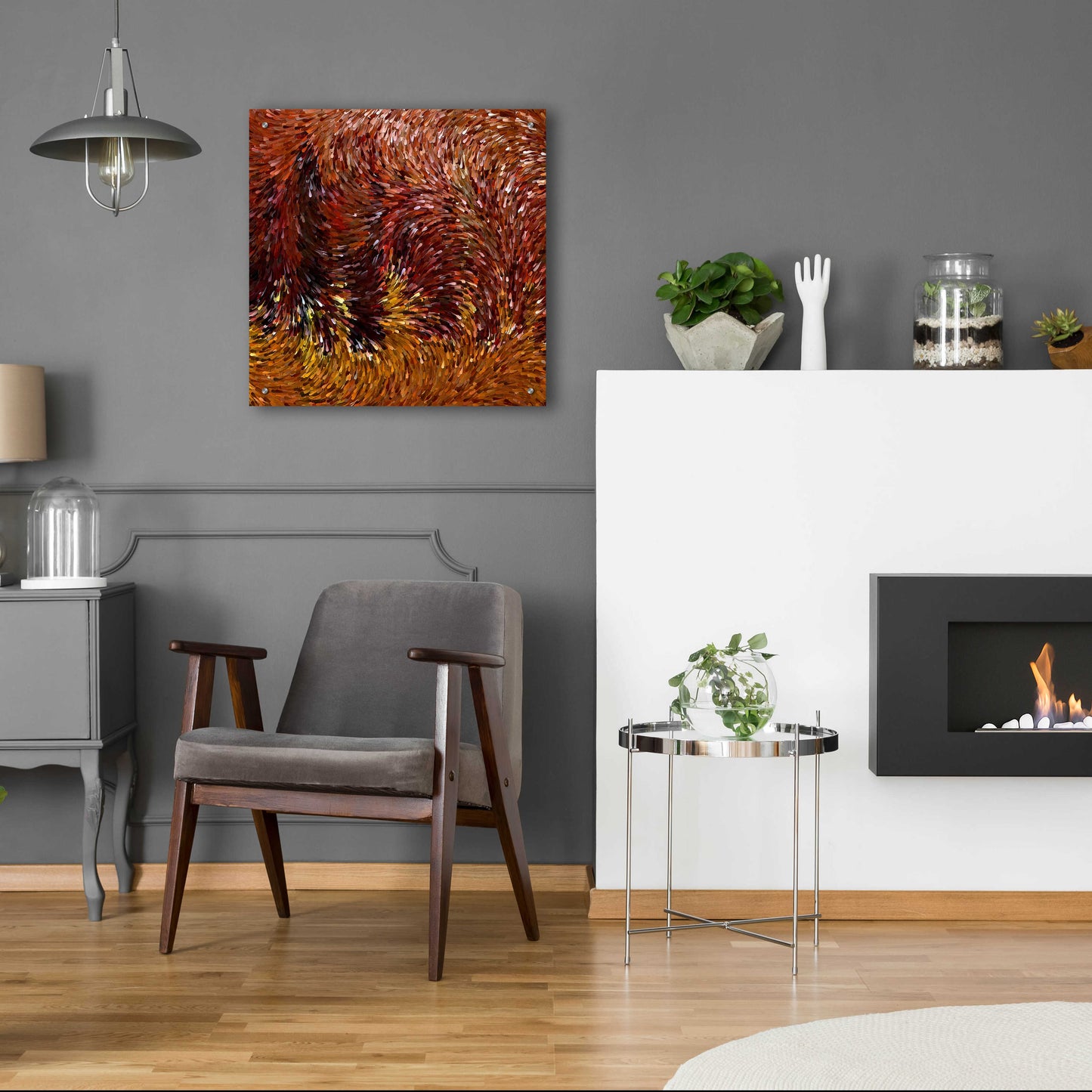 Epic Art 'Fall on Fire' by David Manlove, Acrylic Glass Wall Art,24x24