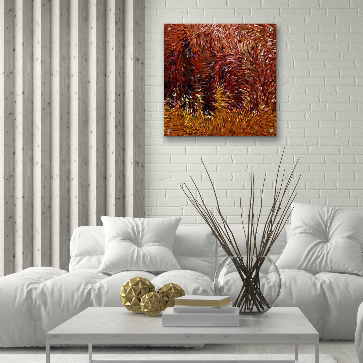 Epic Art 'Fall on Fire' by David Manlove, Acrylic Glass Wall Art,24x24