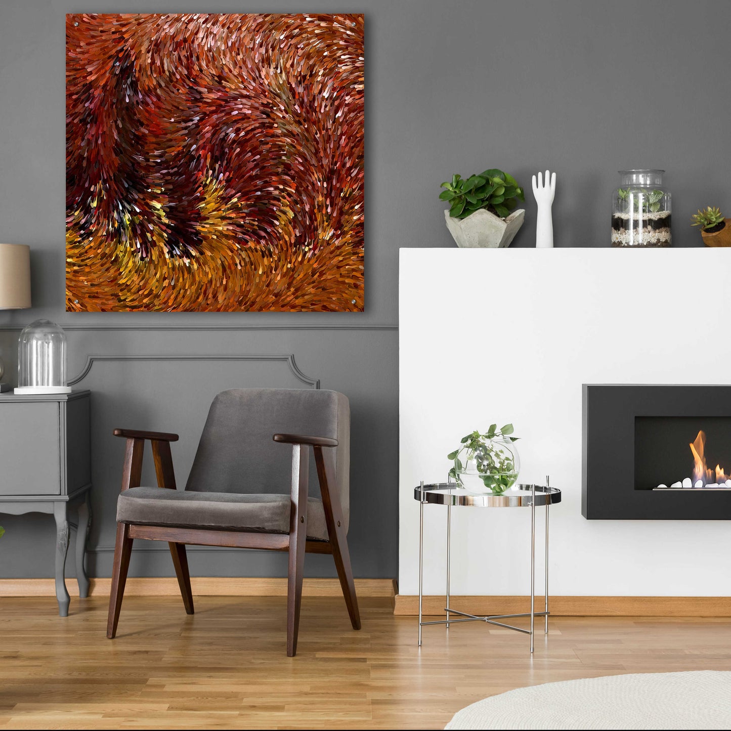 Epic Art 'Fall on Fire' by David Manlove, Acrylic Glass Wall Art,36x36