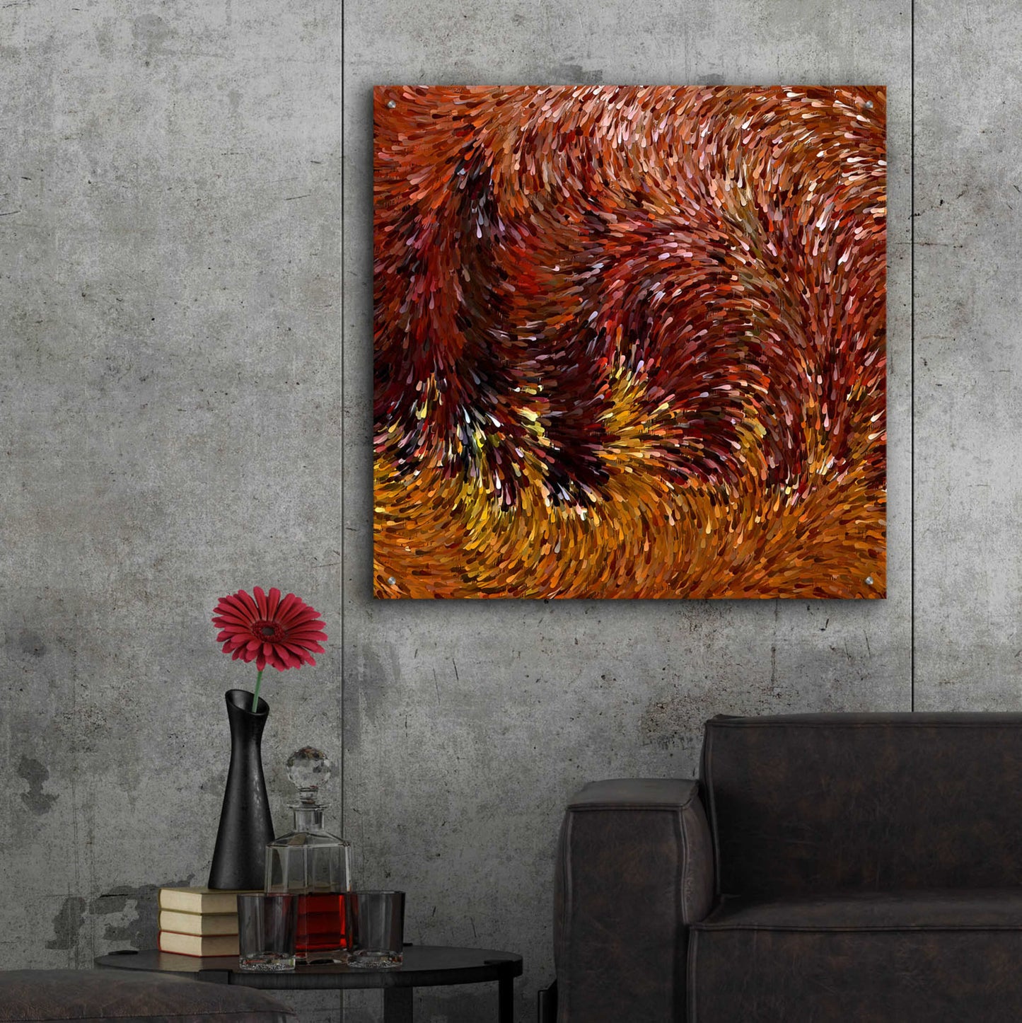 Epic Art 'Fall on Fire' by David Manlove, Acrylic Glass Wall Art,36x36