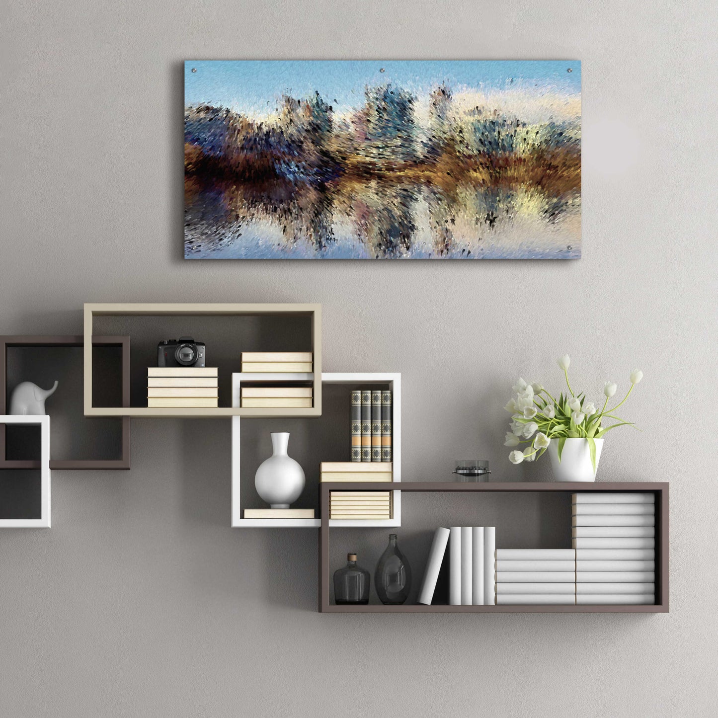 Epic Art 'Urban Lake Wind' by David Manlove, Acrylic Glass Wall Art,48x24