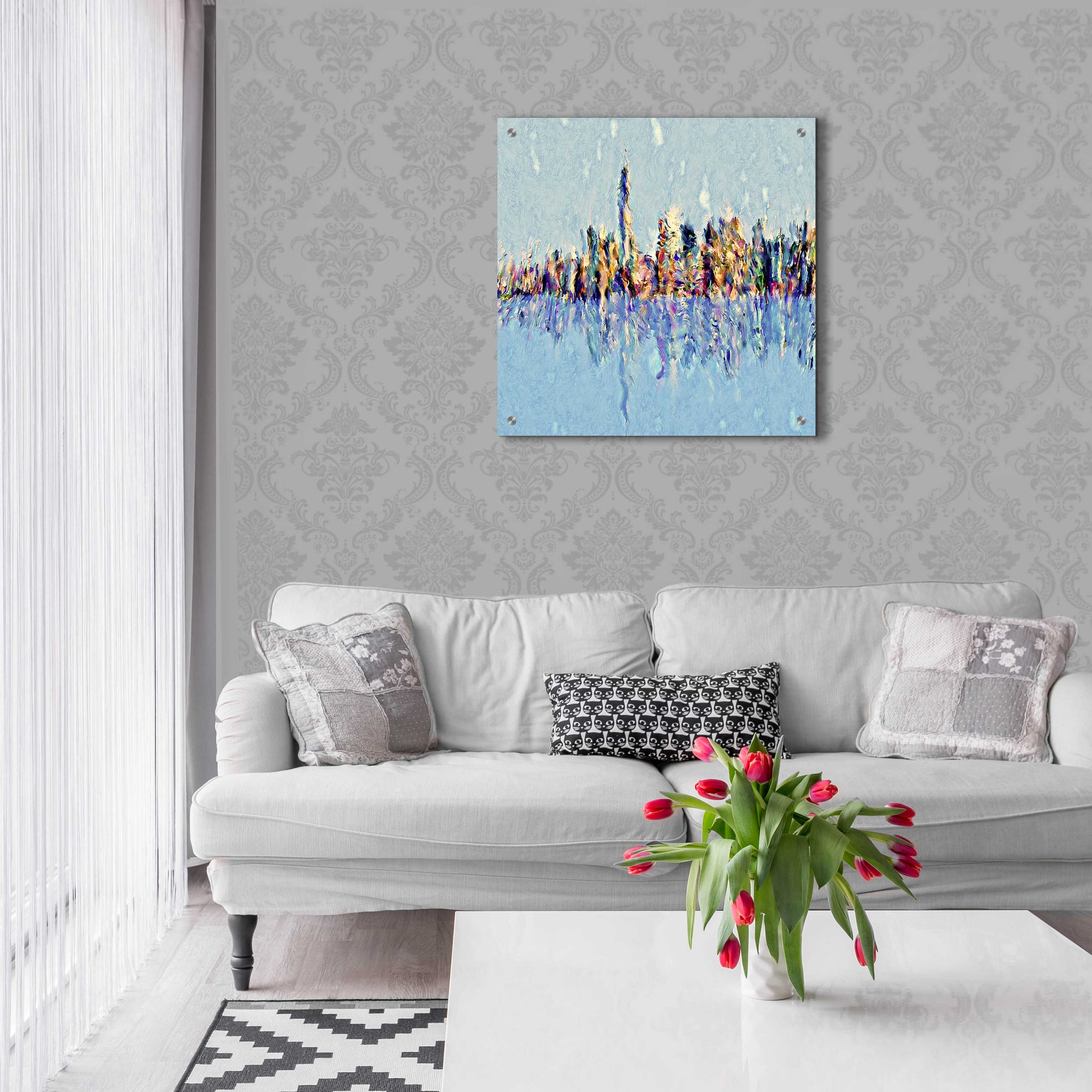 Epic Art 'New York Guache' by David Manlove, Acrylic Glass Wall Art,24x24