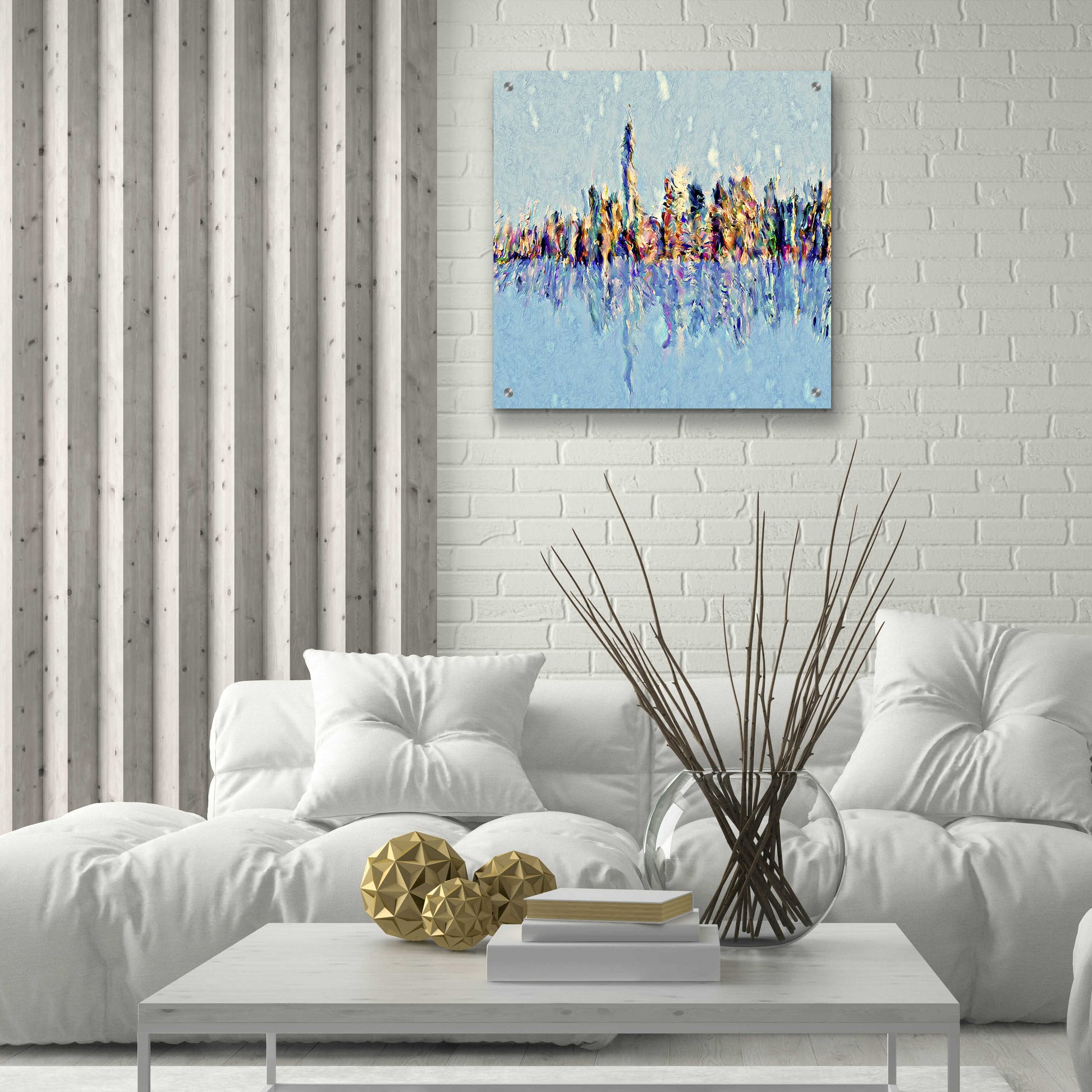 Epic Art 'New York Guache' by David Manlove, Acrylic Glass Wall Art,24x24