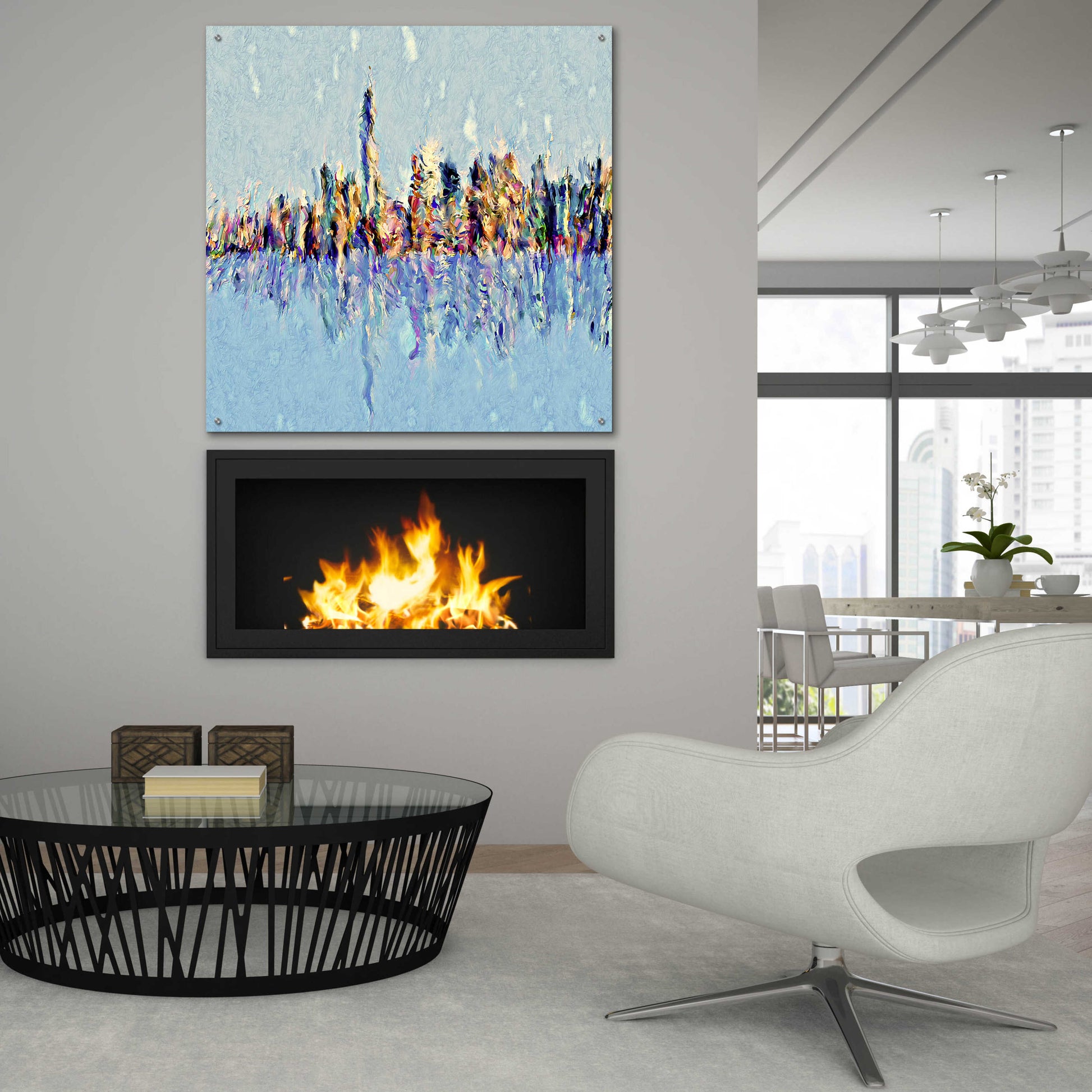 Epic Art 'New York Guache' by David Manlove, Acrylic Glass Wall Art,36x36