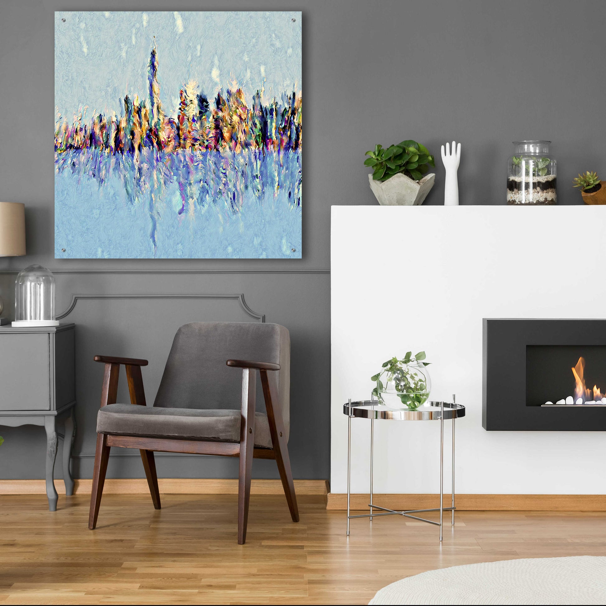 Epic Art 'New York Guache' by David Manlove, Acrylic Glass Wall Art,36x36