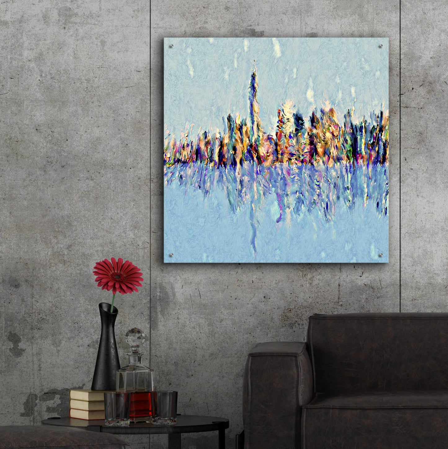 Epic Art 'New York Guache' by David Manlove, Acrylic Glass Wall Art,36x36