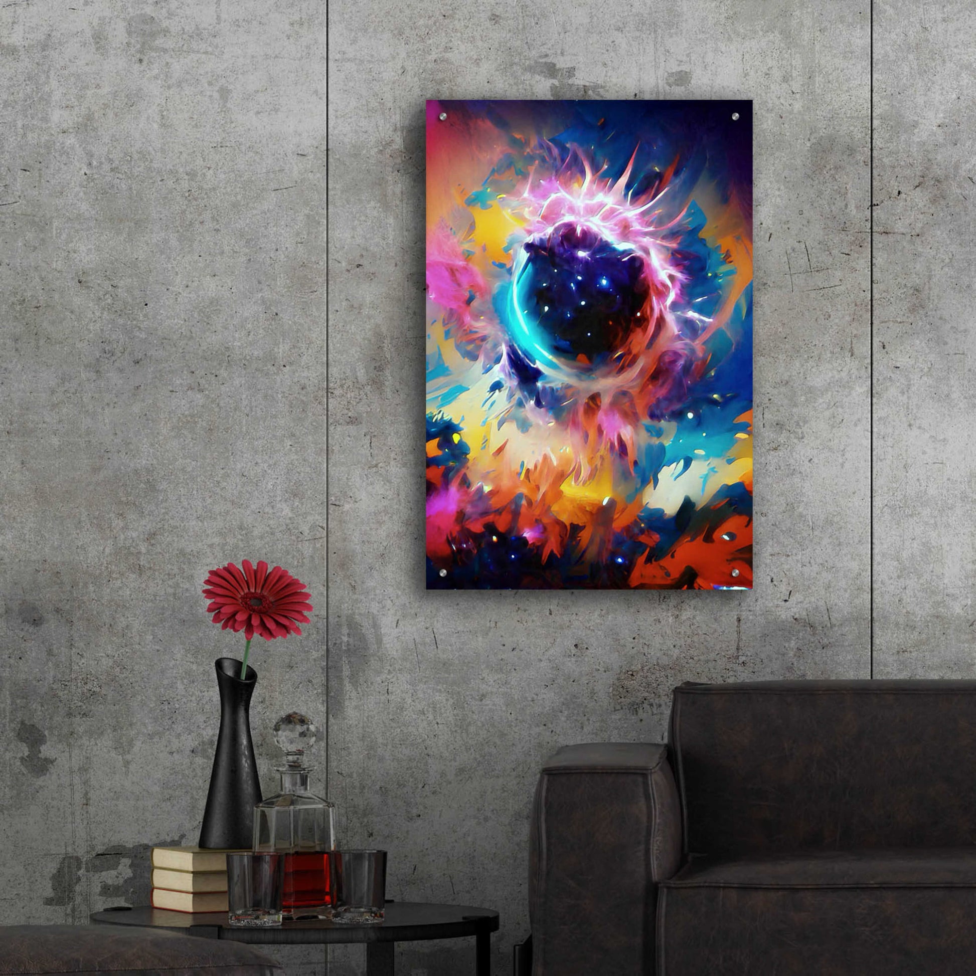 Epic Art 'Black Sun' by David Manlove, Acrylic Glass Wall Art,24x36