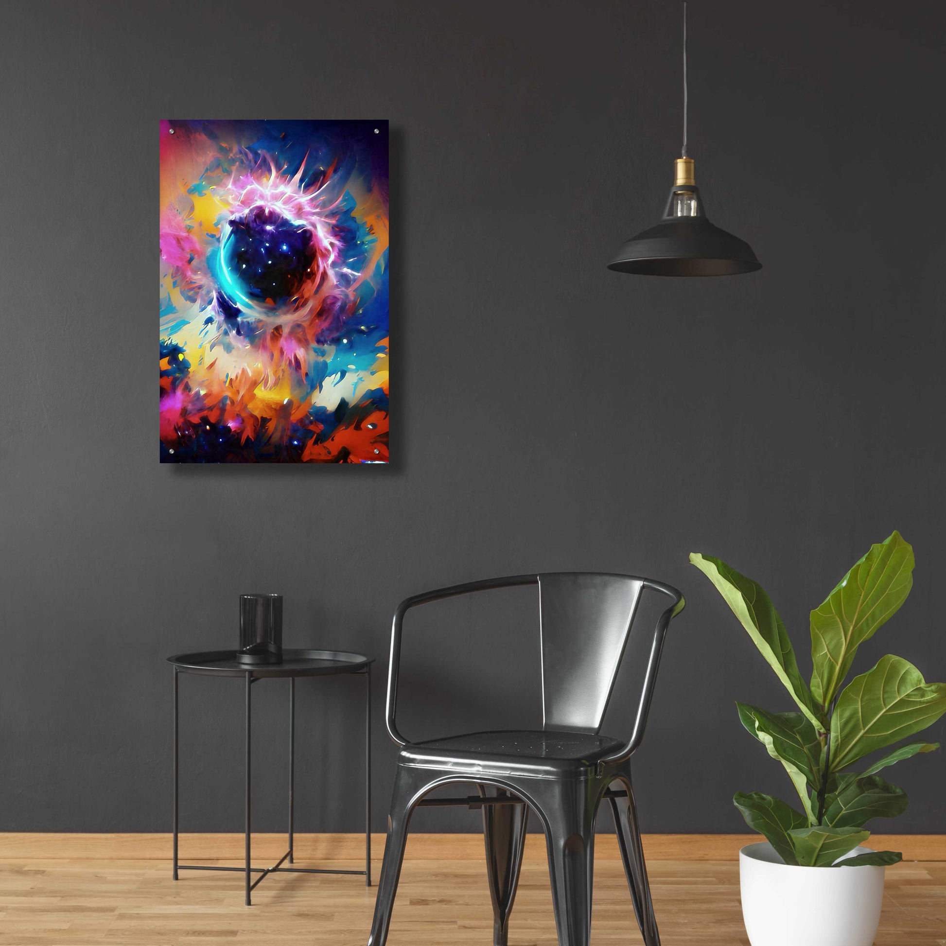 Epic Art 'Black Sun' by David Manlove, Acrylic Glass Wall Art,24x36