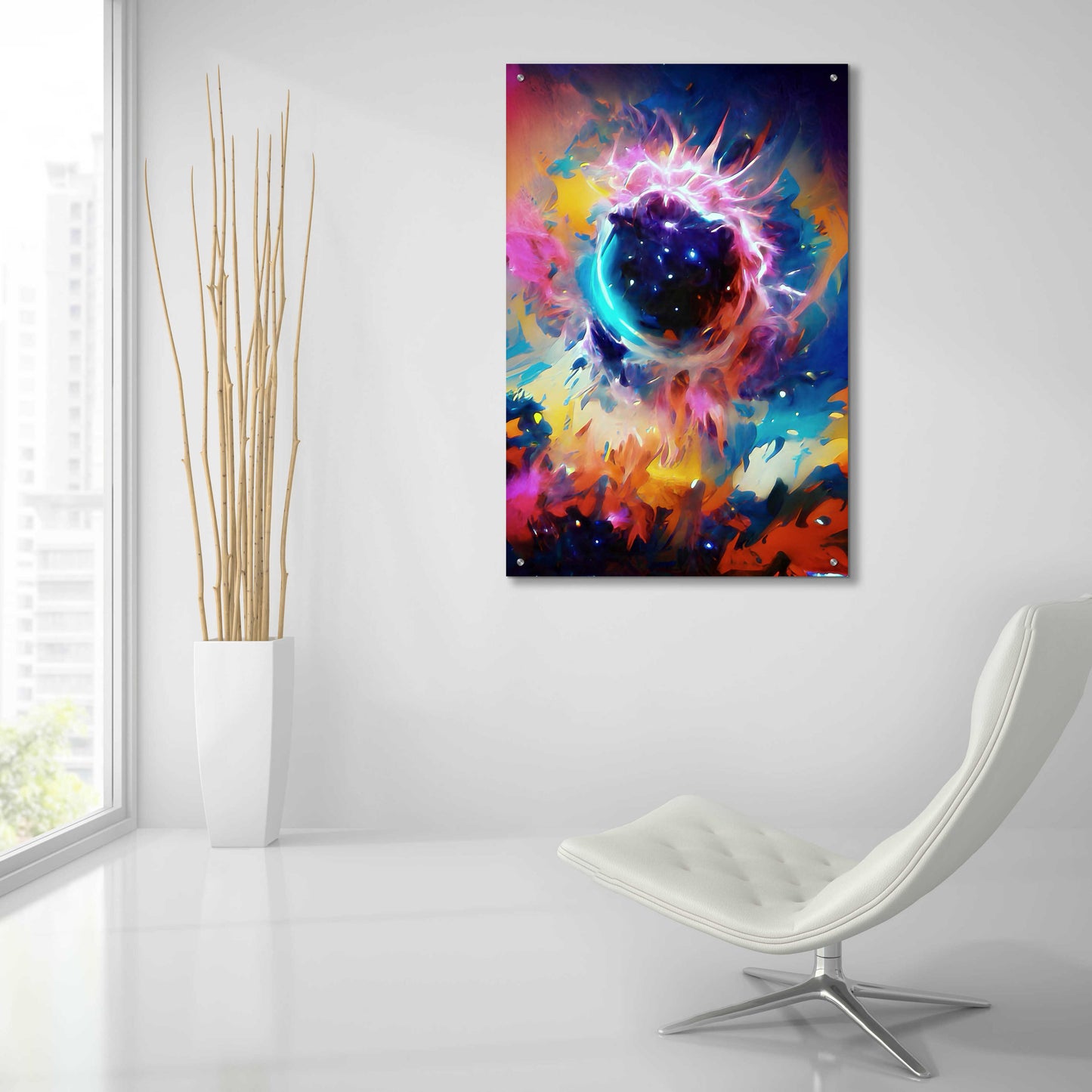 Epic Art 'Black Sun' by David Manlove, Acrylic Glass Wall Art,24x36