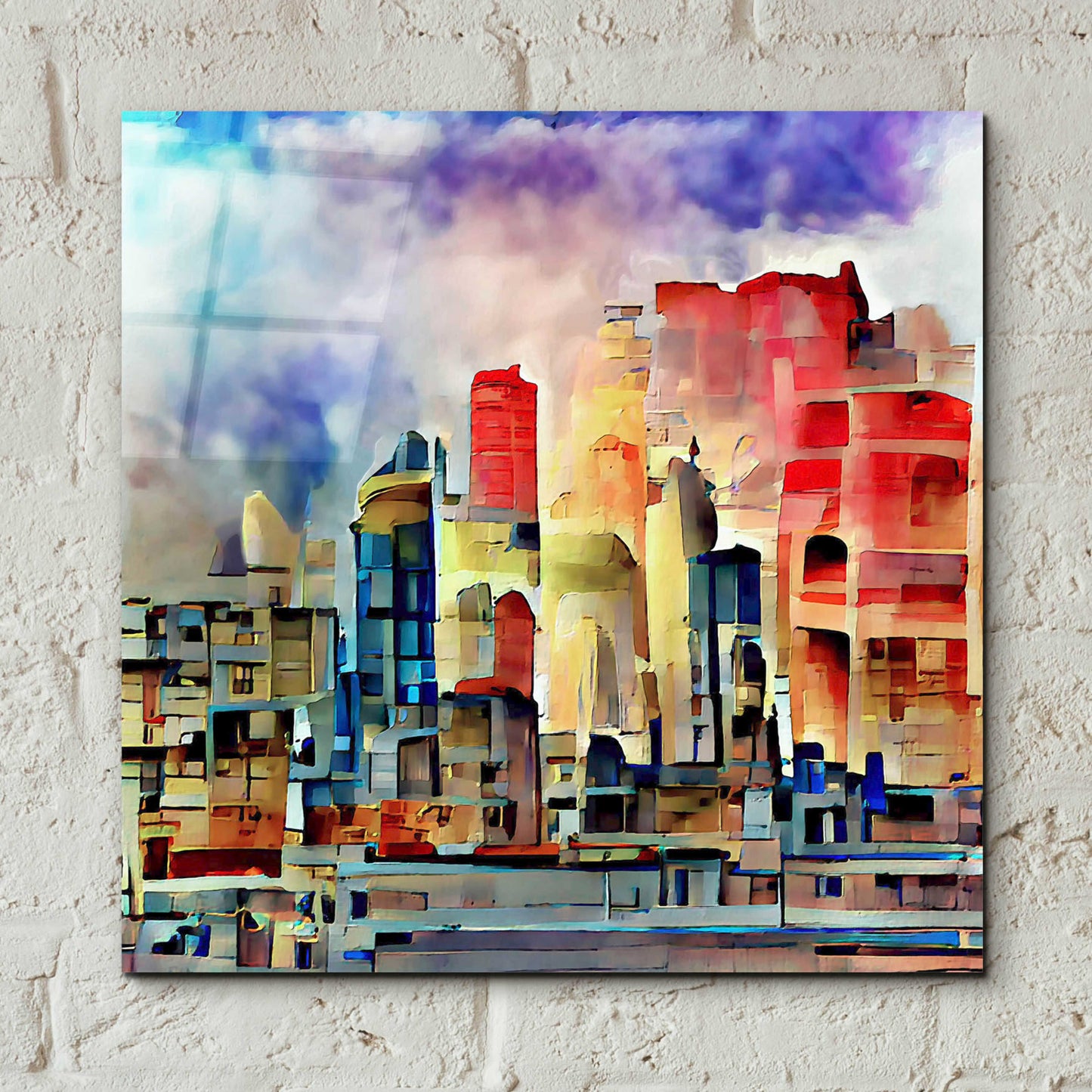 Epic Art 'Colorful Architecture 2' by David Manlove, Acrylic Glass Wall Art,12x12