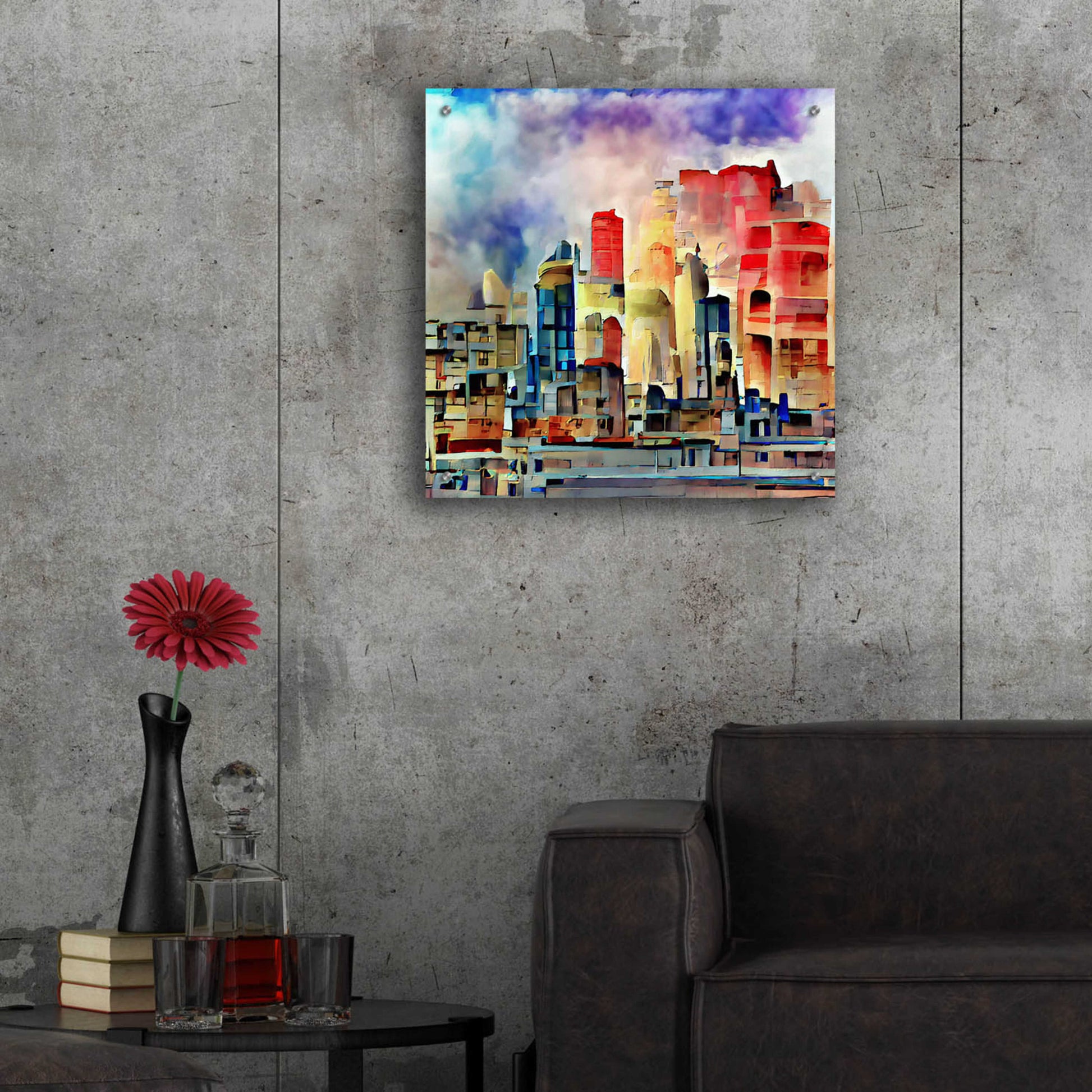 Epic Art 'Colorful Architecture 2' by David Manlove, Acrylic Glass Wall Art,24x24