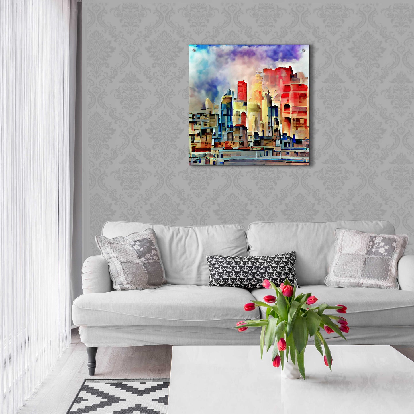 Epic Art 'Colorful Architecture 2' by David Manlove, Acrylic Glass Wall Art,24x24