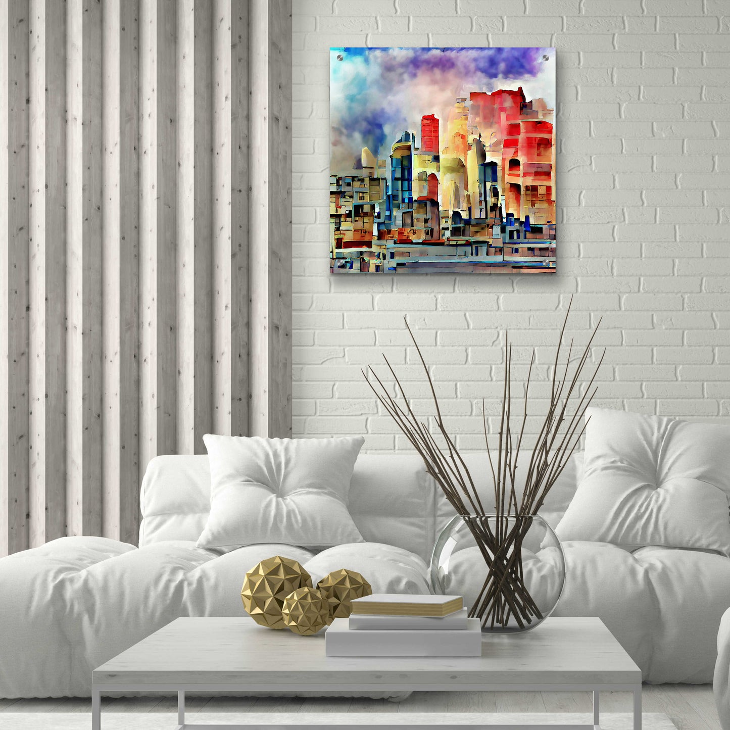 Epic Art 'Colorful Architecture 2' by David Manlove, Acrylic Glass Wall Art,24x24