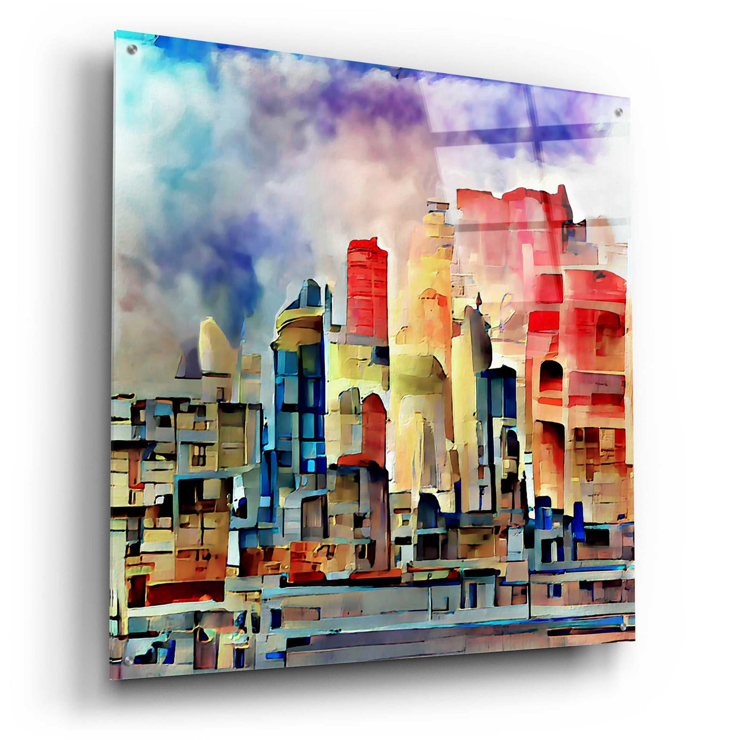 Epic Art 'Colorful Architecture 2' by David Manlove, Acrylic Glass Wall Art,36x36