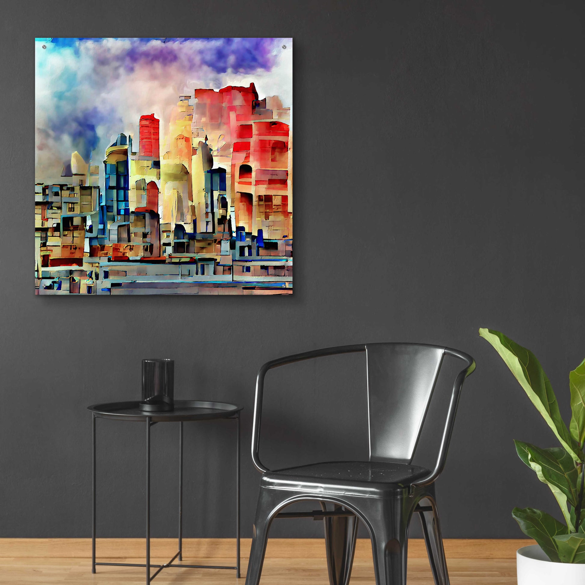 Epic Art 'Colorful Architecture 2' by David Manlove, Acrylic Glass Wall Art,36x36