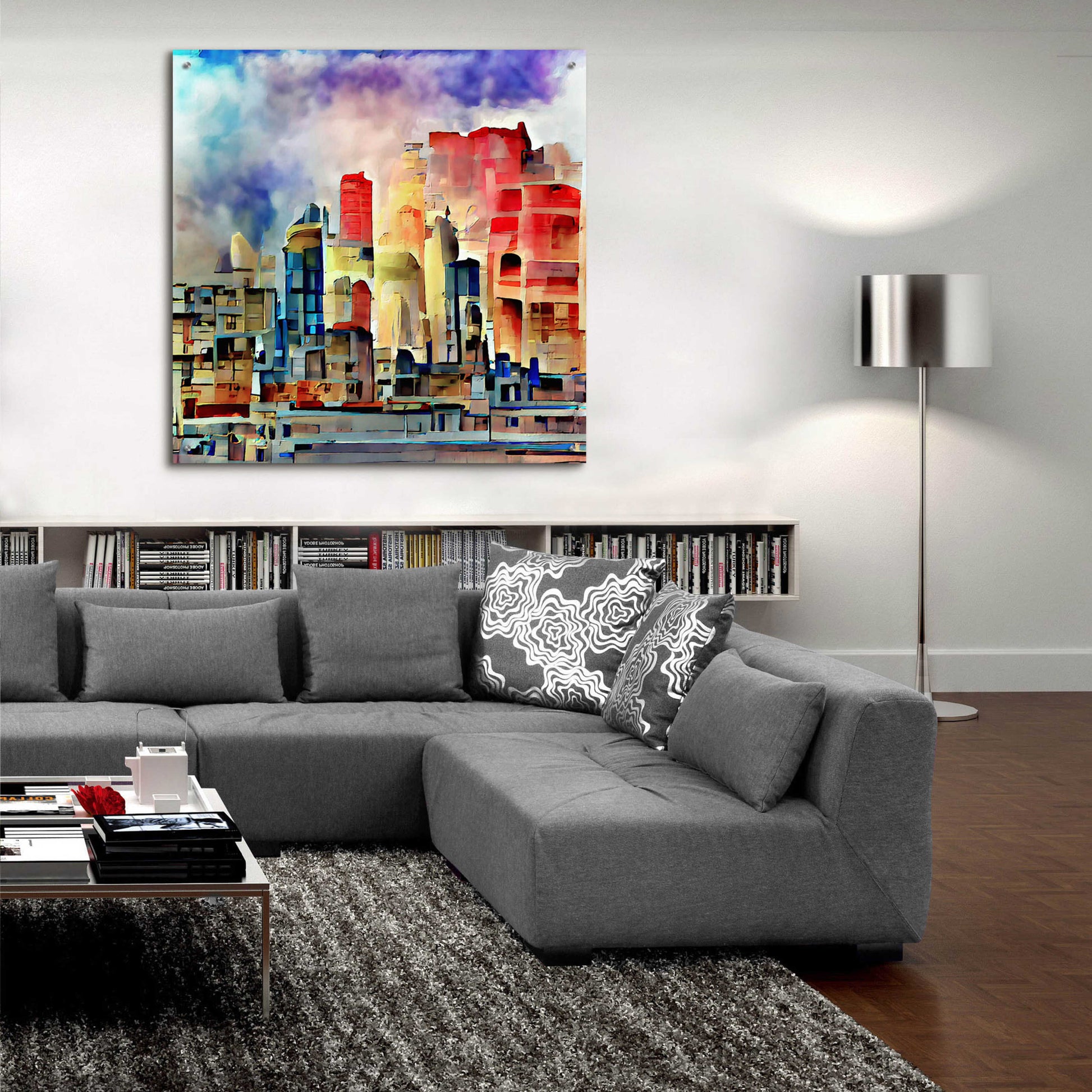 Epic Art 'Colorful Architecture 2' by David Manlove, Acrylic Glass Wall Art,36x36