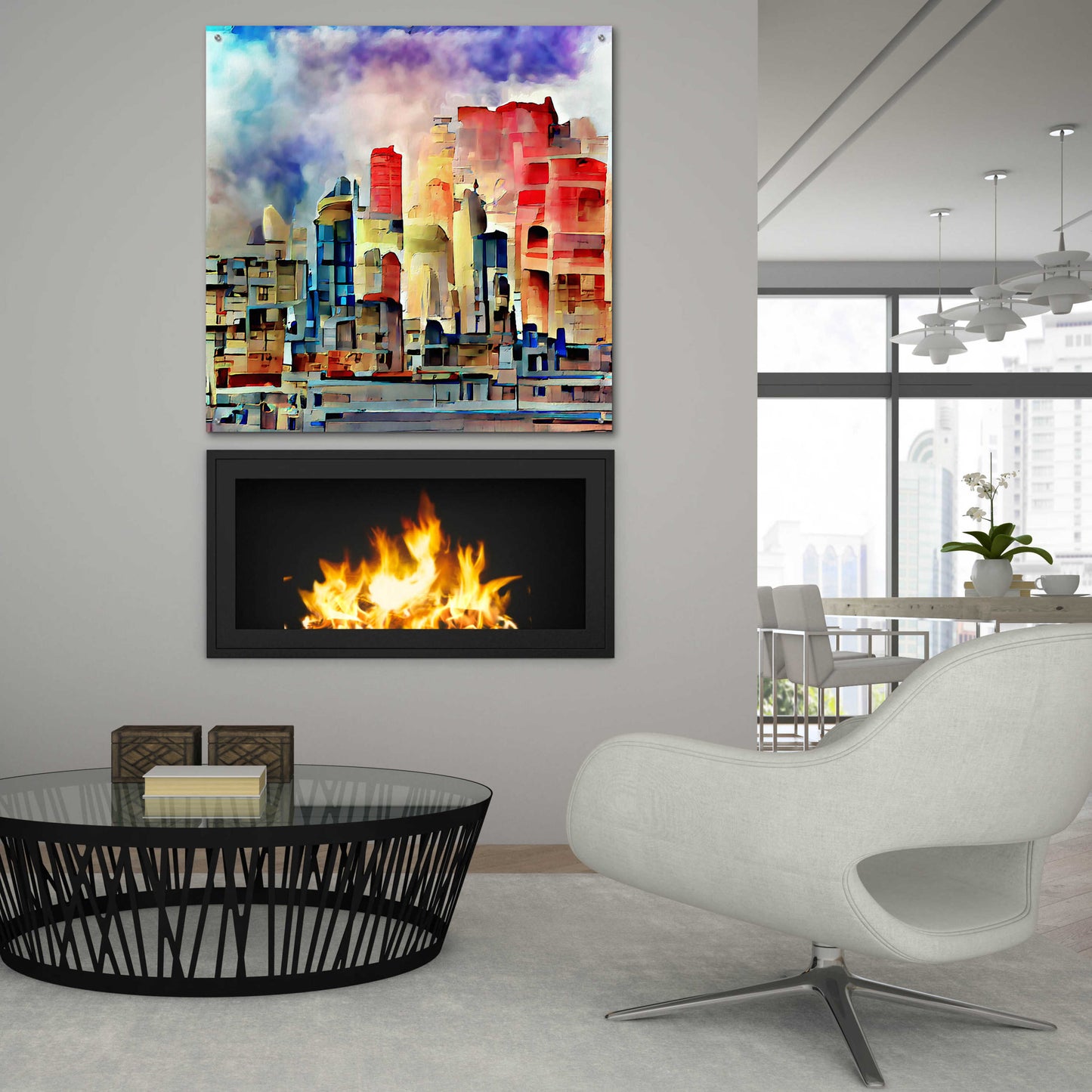 Epic Art 'Colorful Architecture 2' by David Manlove, Acrylic Glass Wall Art,36x36