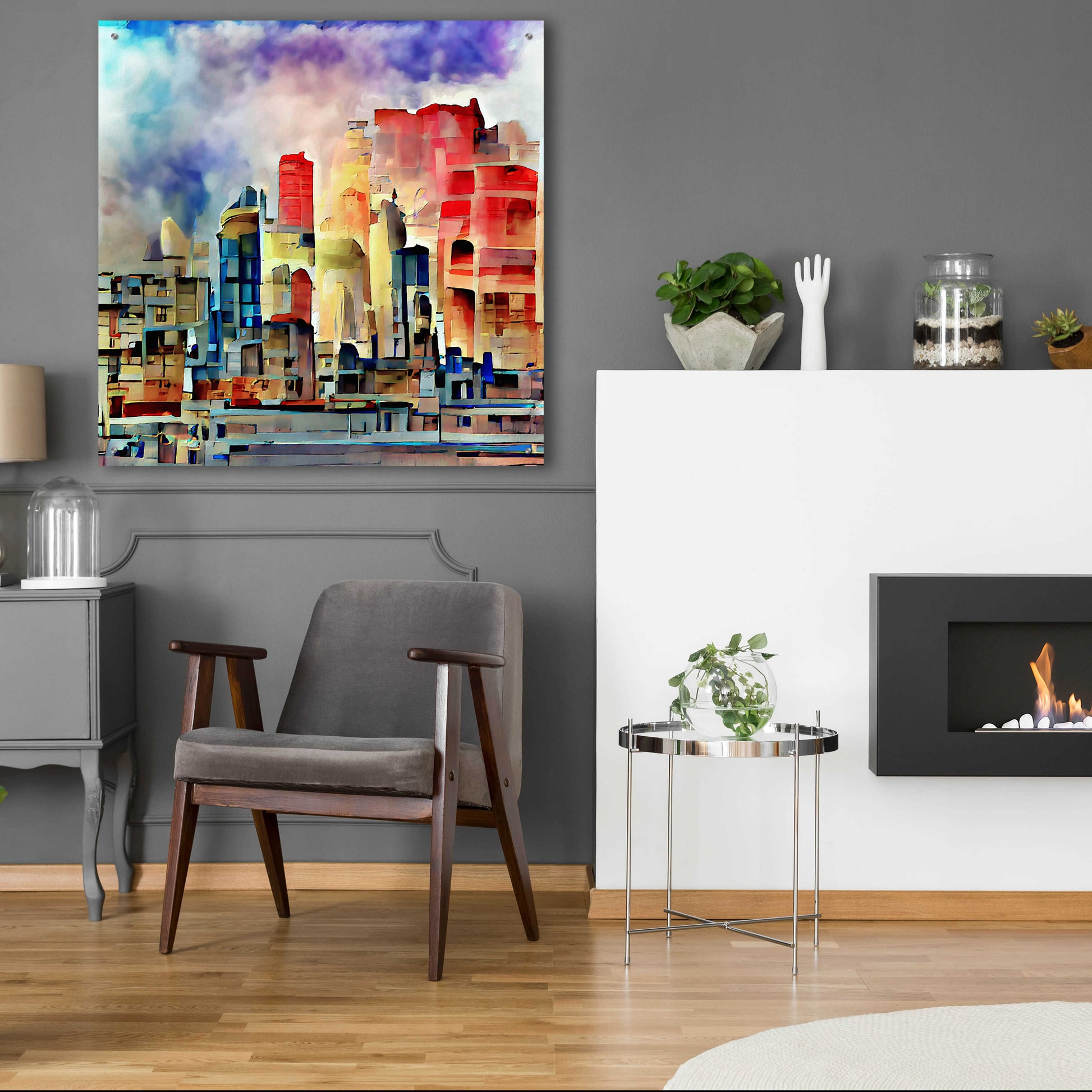 Epic Art 'Colorful Architecture 2' by David Manlove, Acrylic Glass Wall Art,36x36