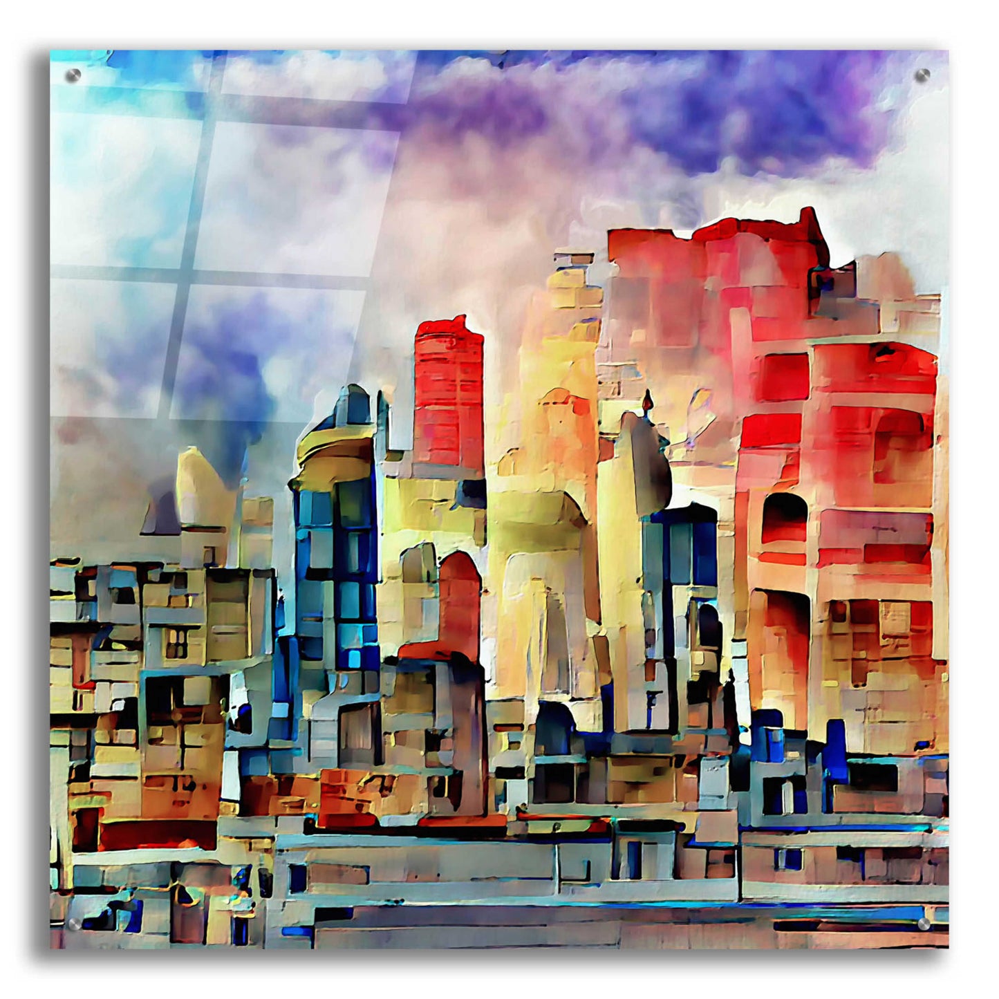 Epic Art 'Colorful Architecture 2' by David Manlove, Acrylic Glass Wall Art,36x36