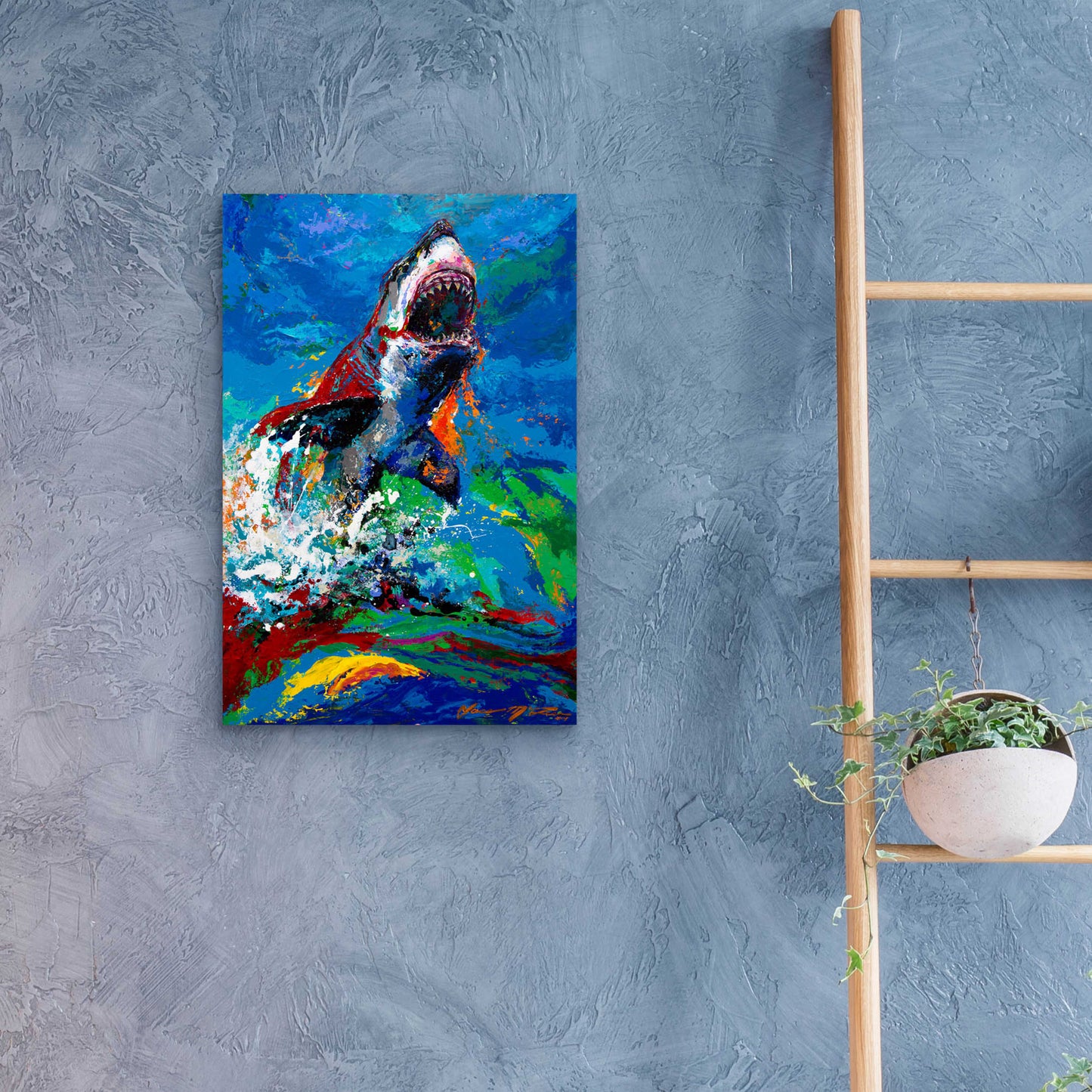 Epic Art 'The Lawyer Breeching Great White Shark' by Jace D McTier, Acrylic Glass Wall Art,16x24