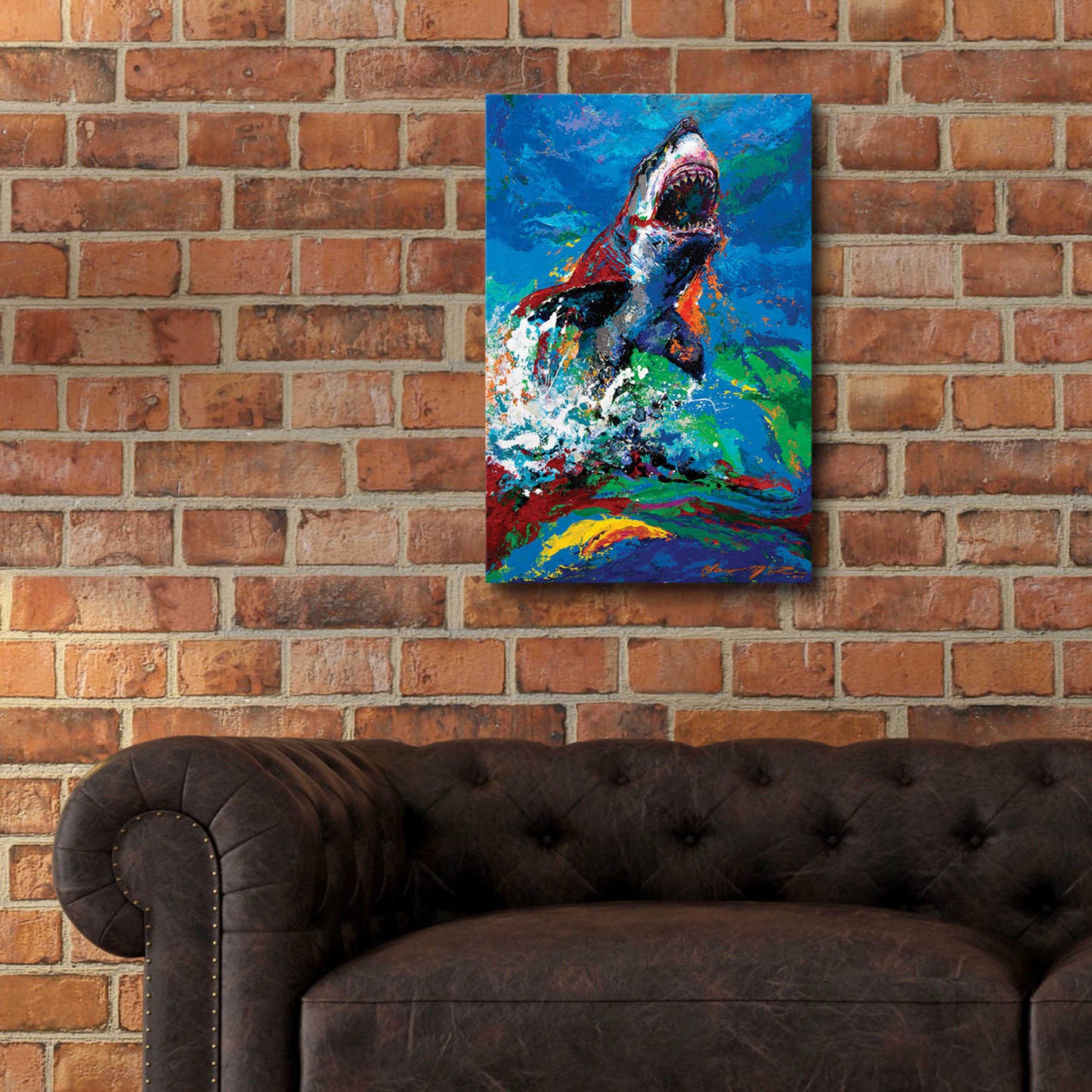 Epic Art 'The Lawyer Breeching Great White Shark' by Jace D McTier, Acrylic Glass Wall Art,16x24